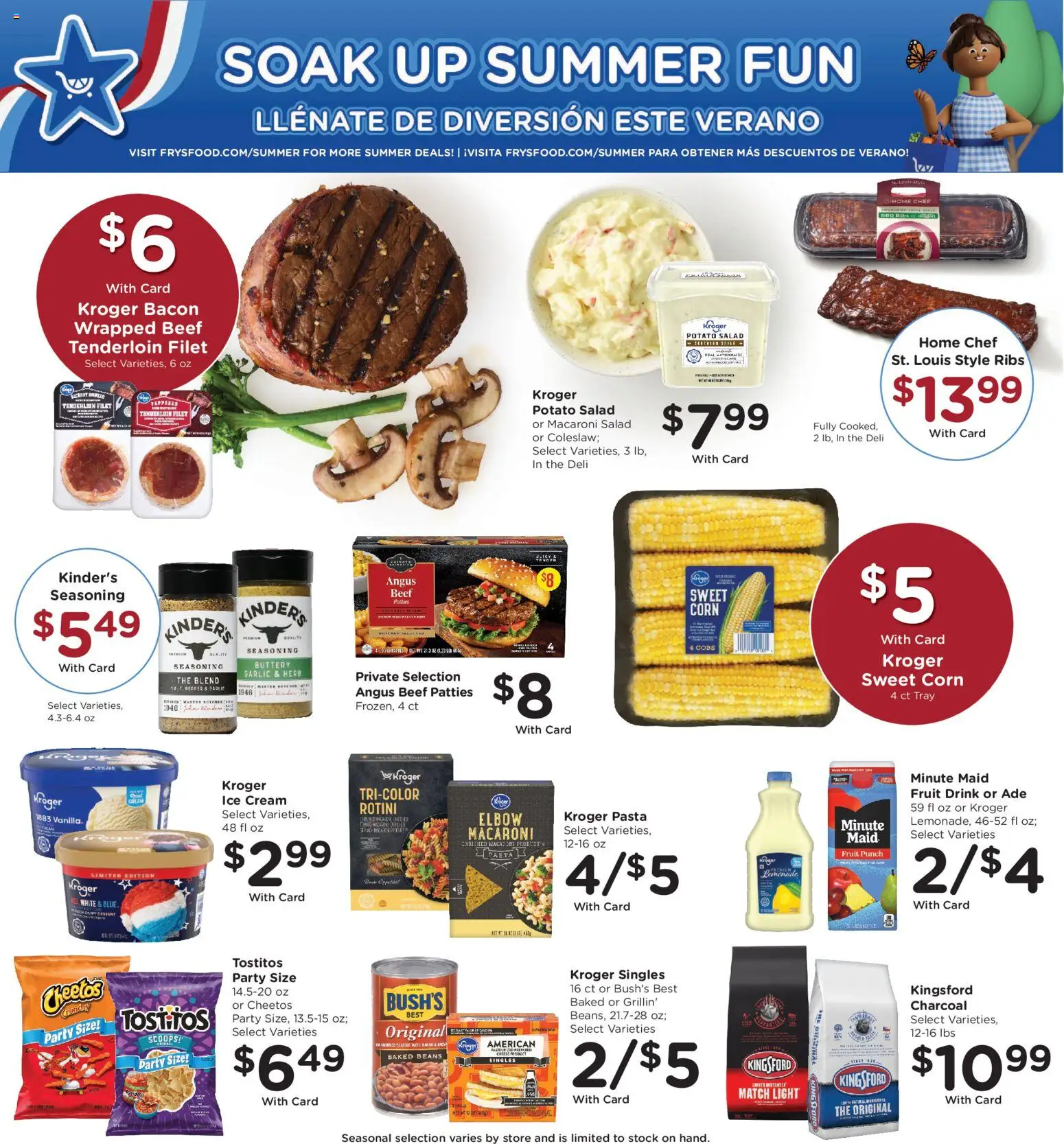 Fry's Food Weekly Ad - valid from 10.06.2026 | Page: 4 | Products: Corn, Pasta, Salad, Garlic