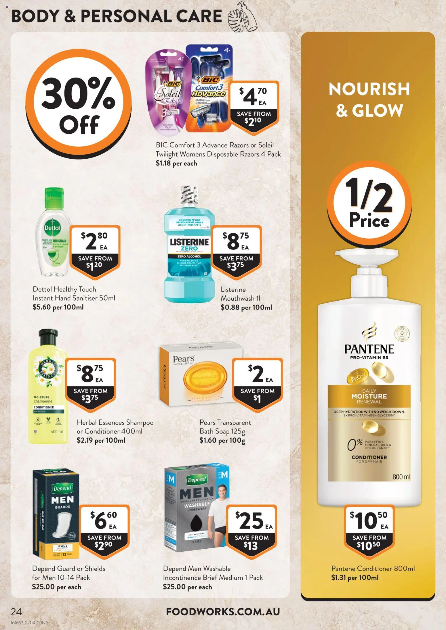 Foodworks catalogue - valid from 22.04.2026 | Page: 24 | Products: Soap, Underwear, Hand sanitiser, Razors