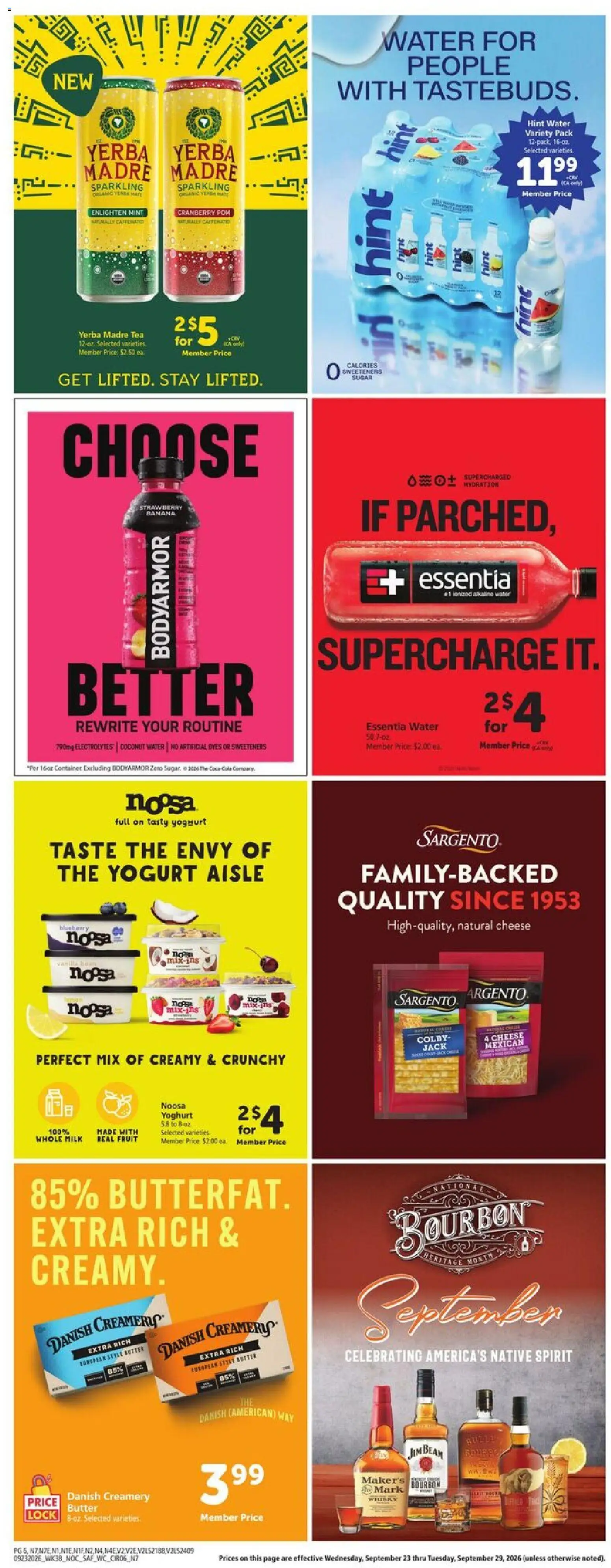 Safeway Weekly Ad - valid from 09/23/2026 | Page: 6 | Products: Jim Beam, Milk, Cheese, Sugar