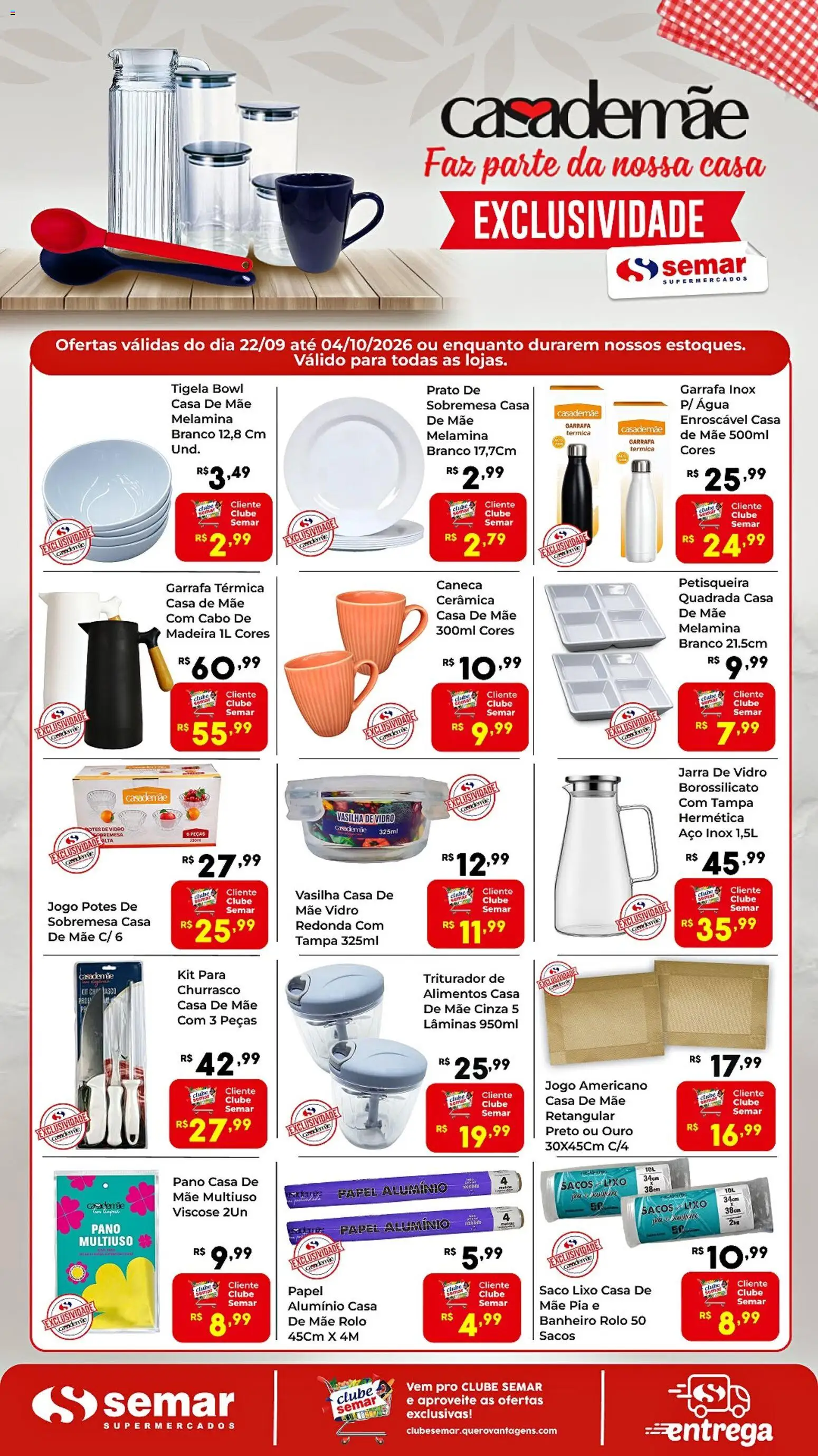 Semar Supermercado Folheto - válido de 22/09/2026 | Página: 1 | Produtos: Sobremesa, Rolo, Caneca, Alimentos