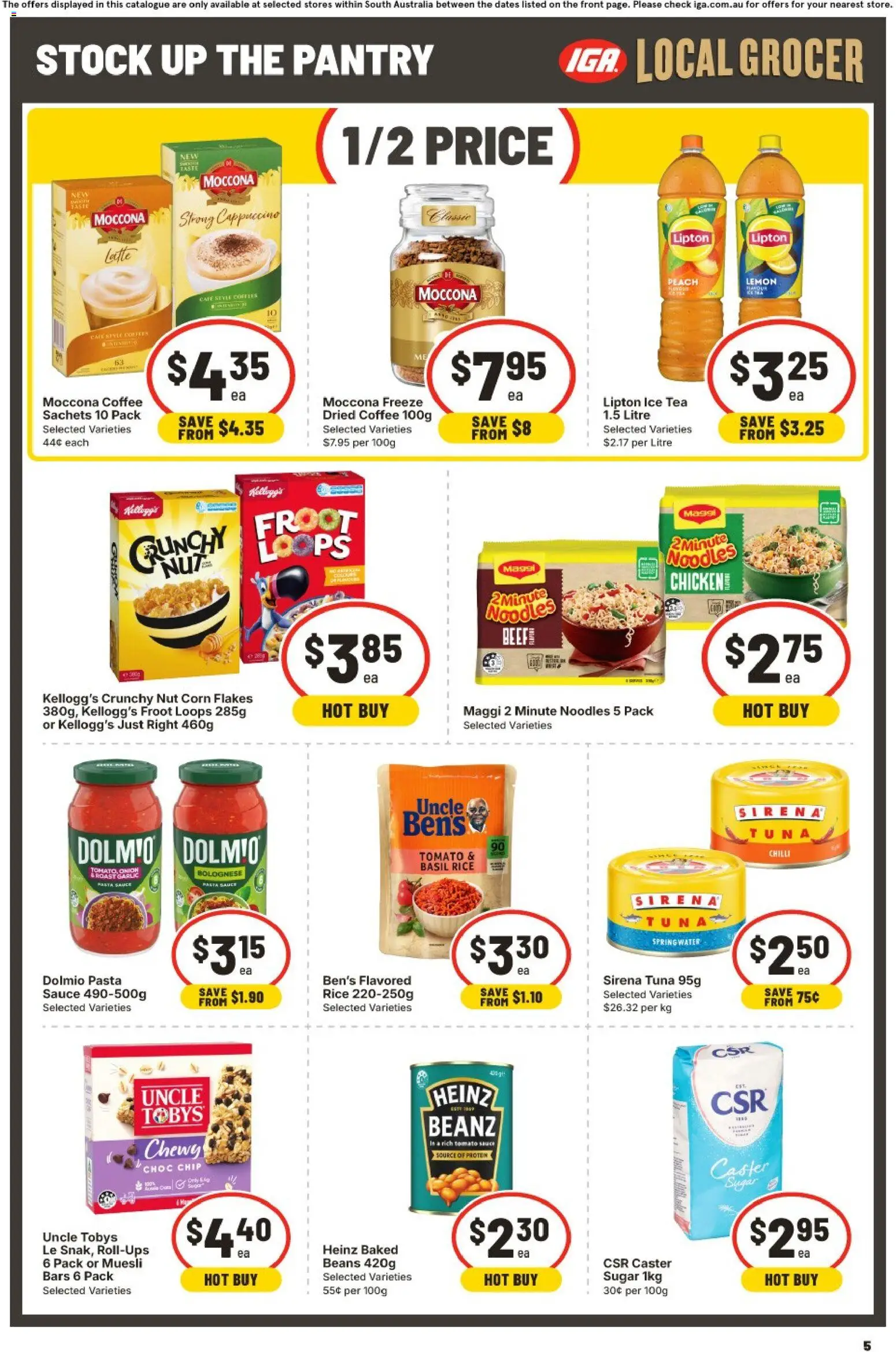 IGA catalogue - valid from 30/09/2026 | Page: 5 | Products: Corn flakes, Coffee, Cappuccino, Tomato