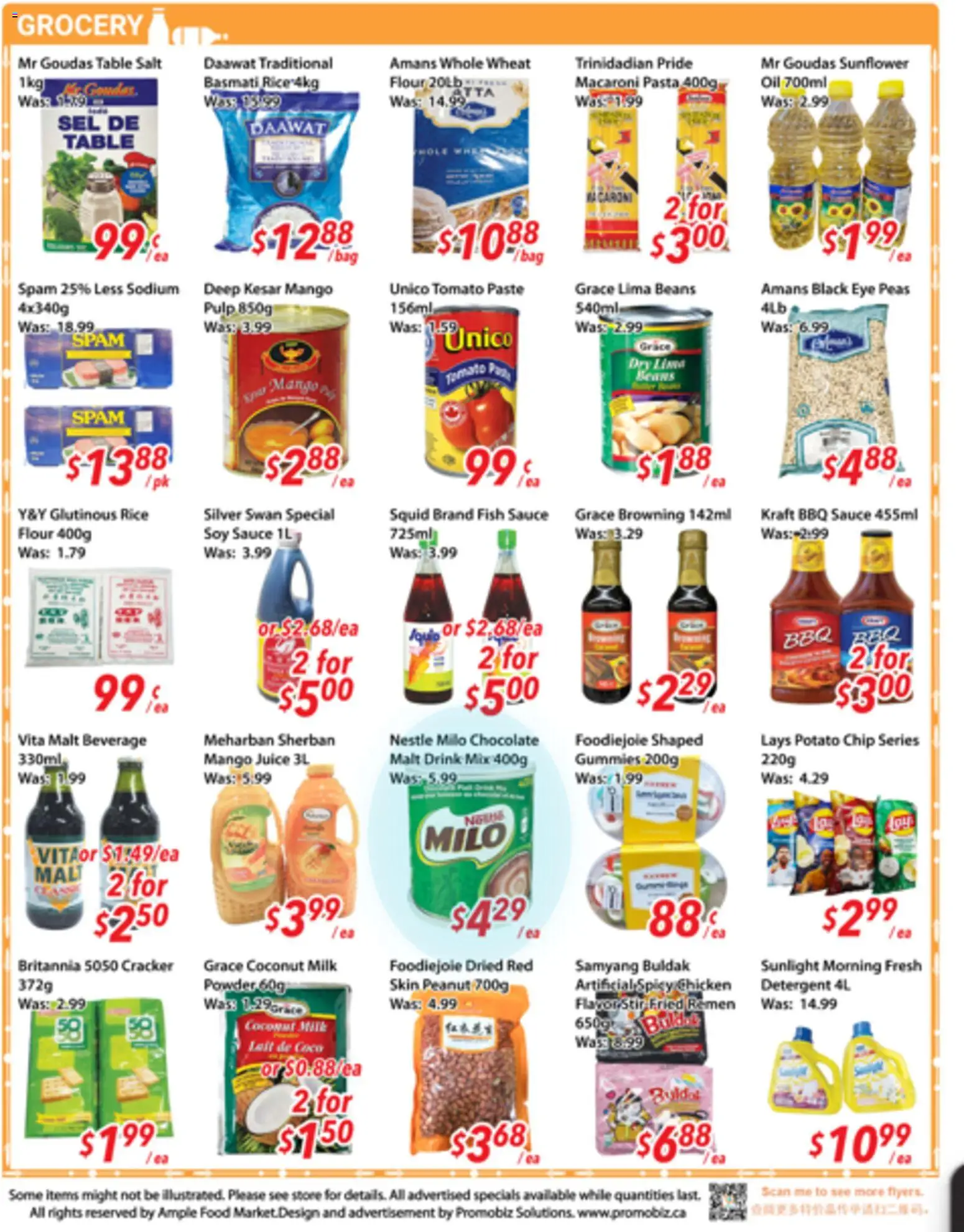 Ample Food Market flyer valid from Jul 10, 2026 | Page: 3 | Products: Detergent, Table, Chocolate, Juice