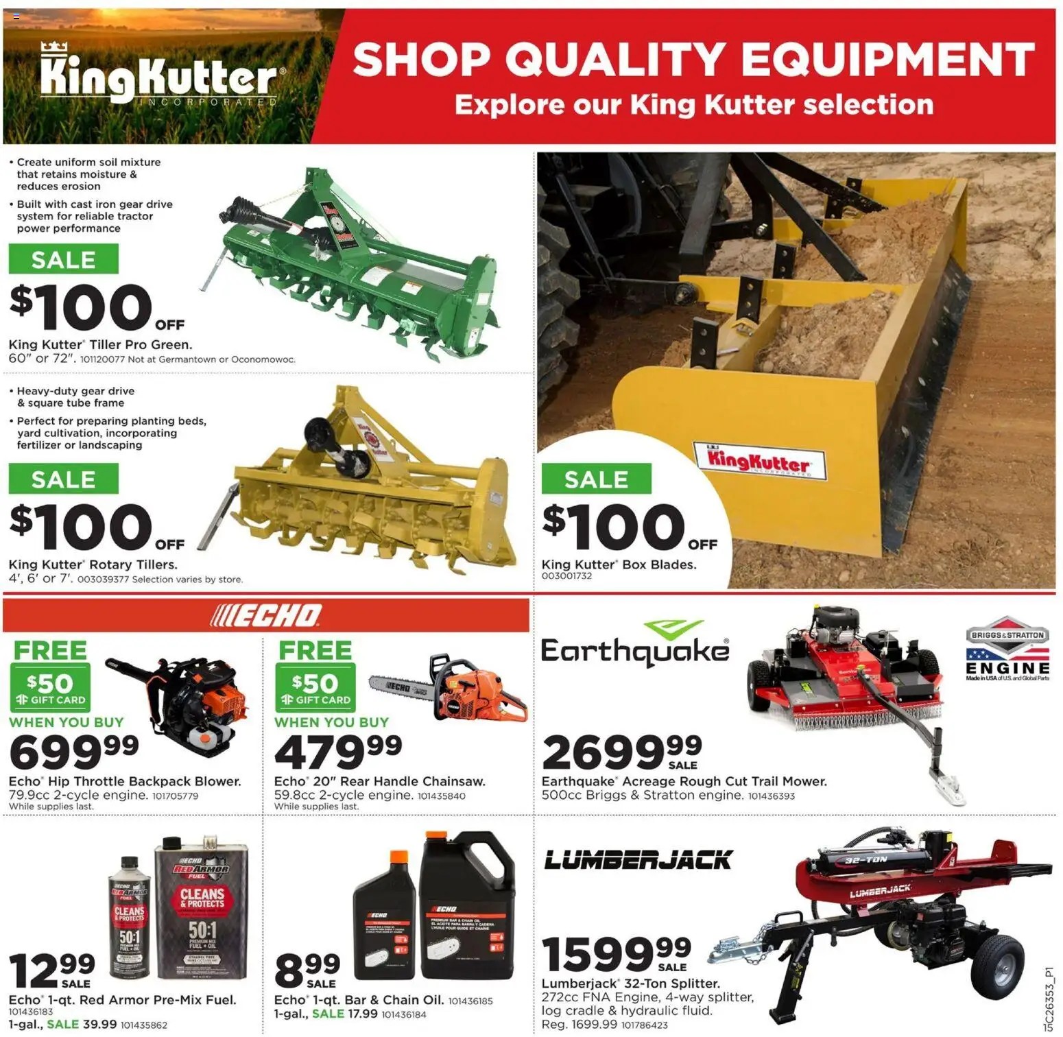 Mills Fleet Farm Weekly Ad - valid from 08/24/2026 | Page: 15 | Products: Soil, Tiller, Backpack, Iron