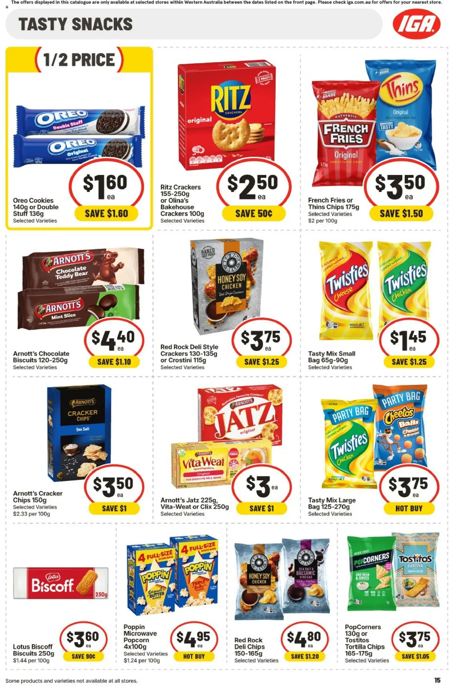 IGA catalogue - valid from 30/09/2026 | Page: 15 | Products: Sour cream, Chips, Oreo, French fries