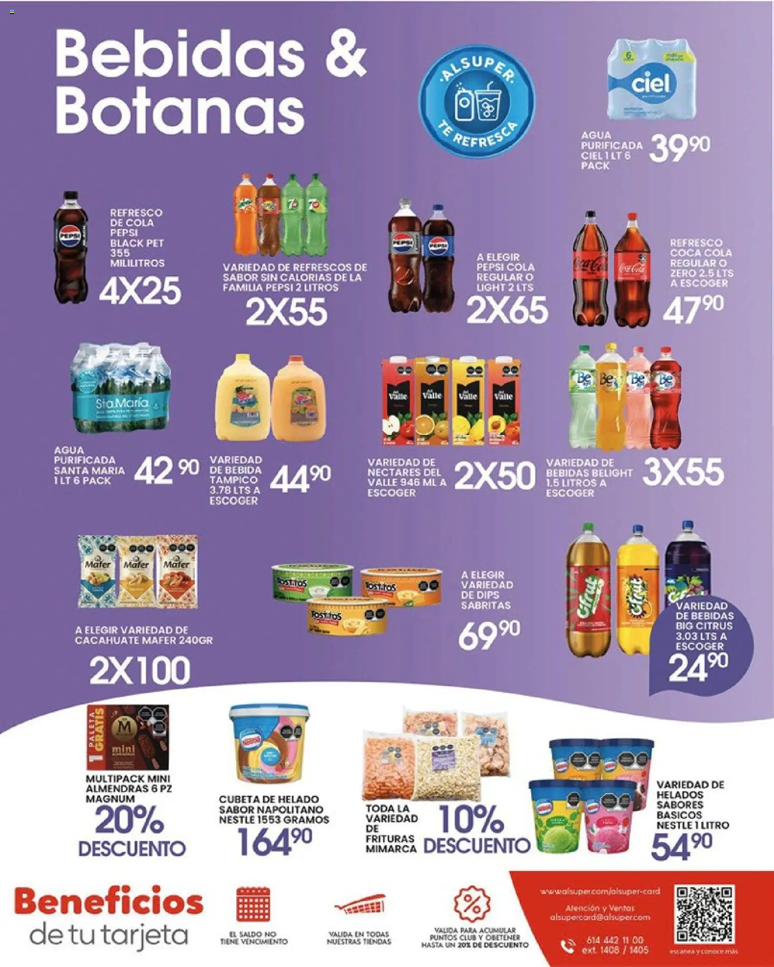 Nuevas ofertas de Alsuper válidas en toda la República Mexicana desde el 19.05.2026. ¡Encuentra las mejores ofertas en Alsuper folleto Casas Grandes! | Página: 7 | Productos: Cacahuate, Agua, Helado, Té