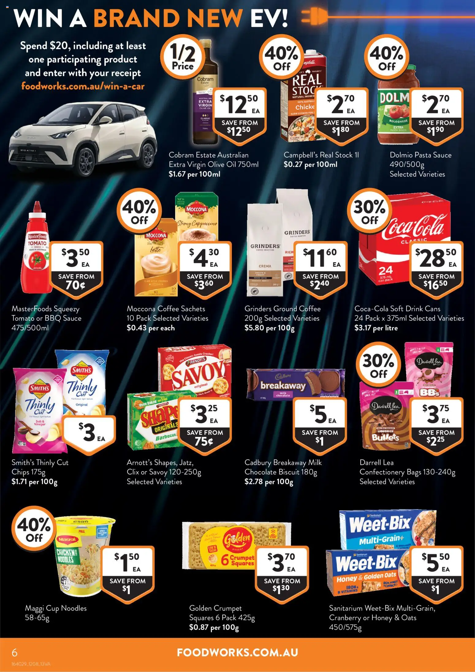 Foodworks catalogue - valid from 12/08/2026 | Page: 6 | Products: Milk, Coffee, Chips, Moccona