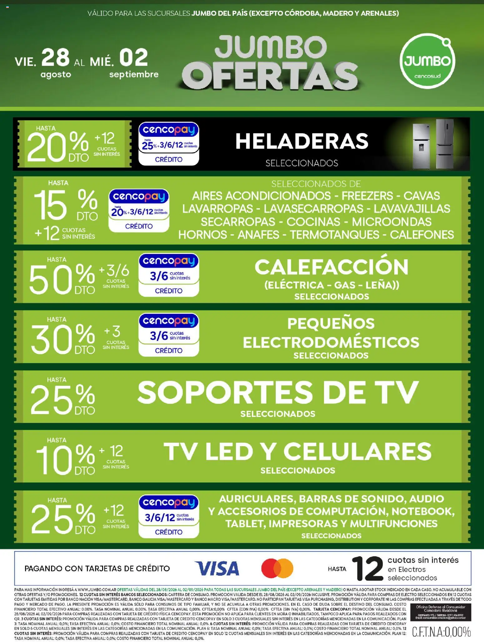 Jumbo - Ofertas | Electro y Hogar │ válido desde el 28/08/2026 | Página: 1 | Productos: Lavavajillas, Lavarropas, Microondas, Leña