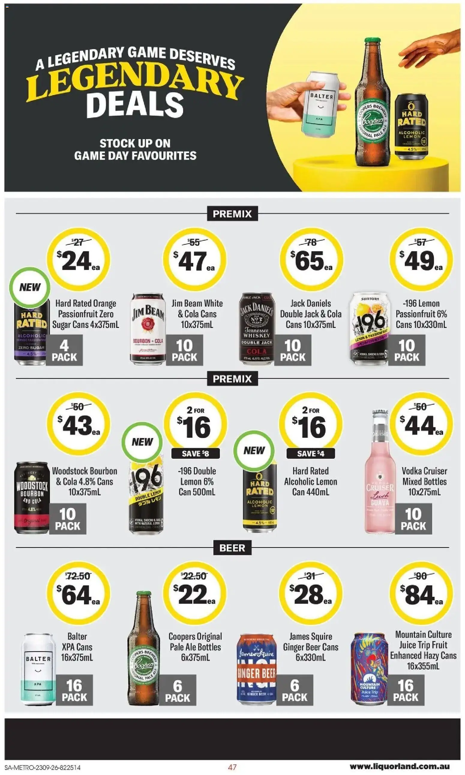 ﻿Coles catalogue valid from 23/09/2026 > Online Australia | Page: 47 | Products: Jim Beam, Juice, Sugar, Game