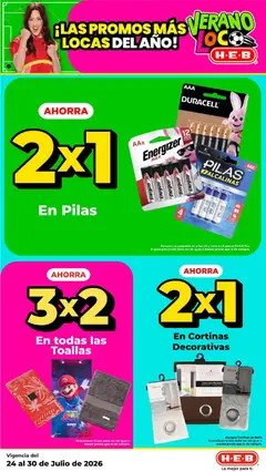Vista previa de H-E-B folleto, nuevo folleto de la tienda, válido en México a partir del 24/07/2026 | Página: 9 | Productos: Glitter, Cortinas, Baño, Pilas