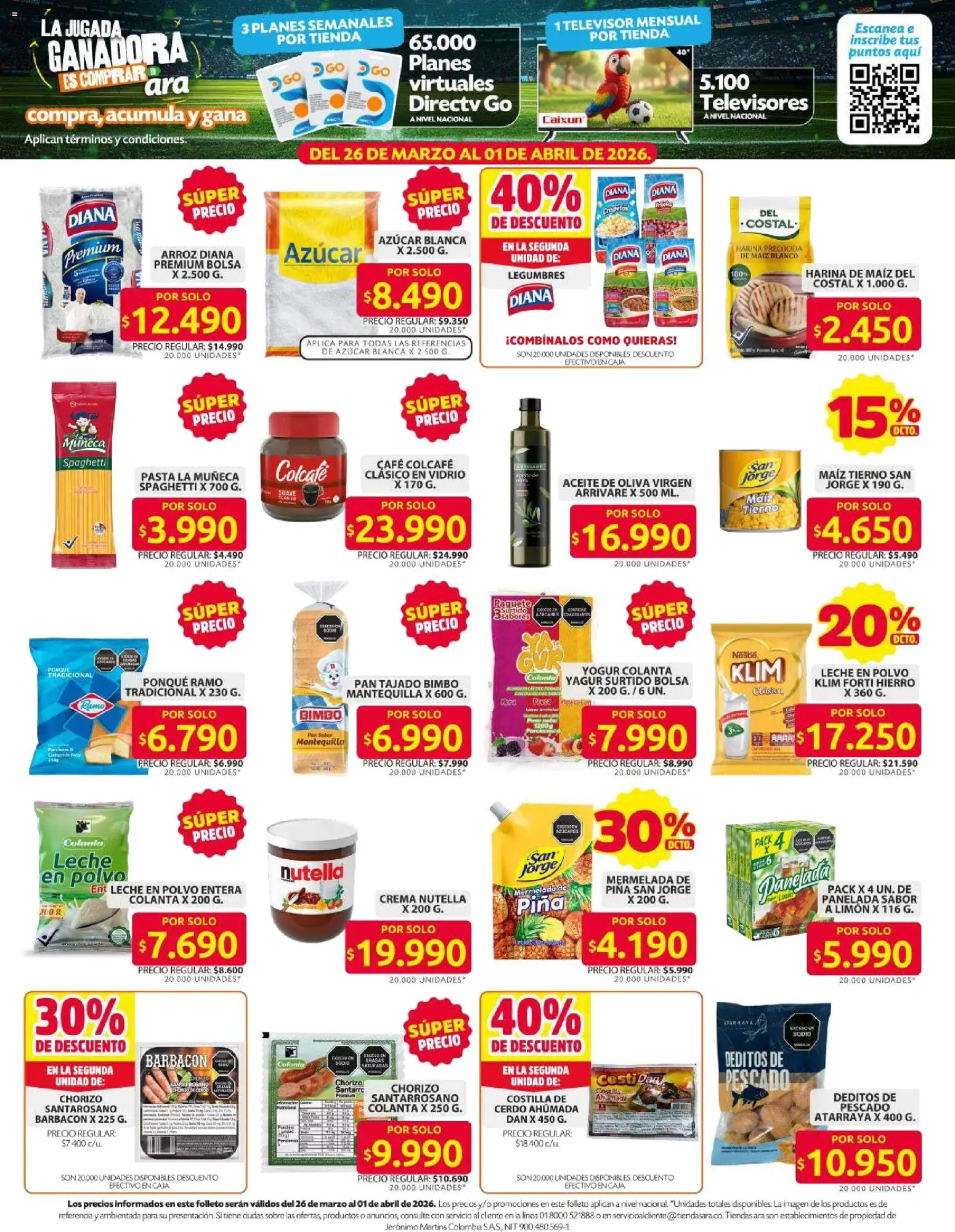 Ara revista - valida desde el 19.03.2026 | Página: 2 | Productos: Cerdo, Mermelada, Mora, Leche