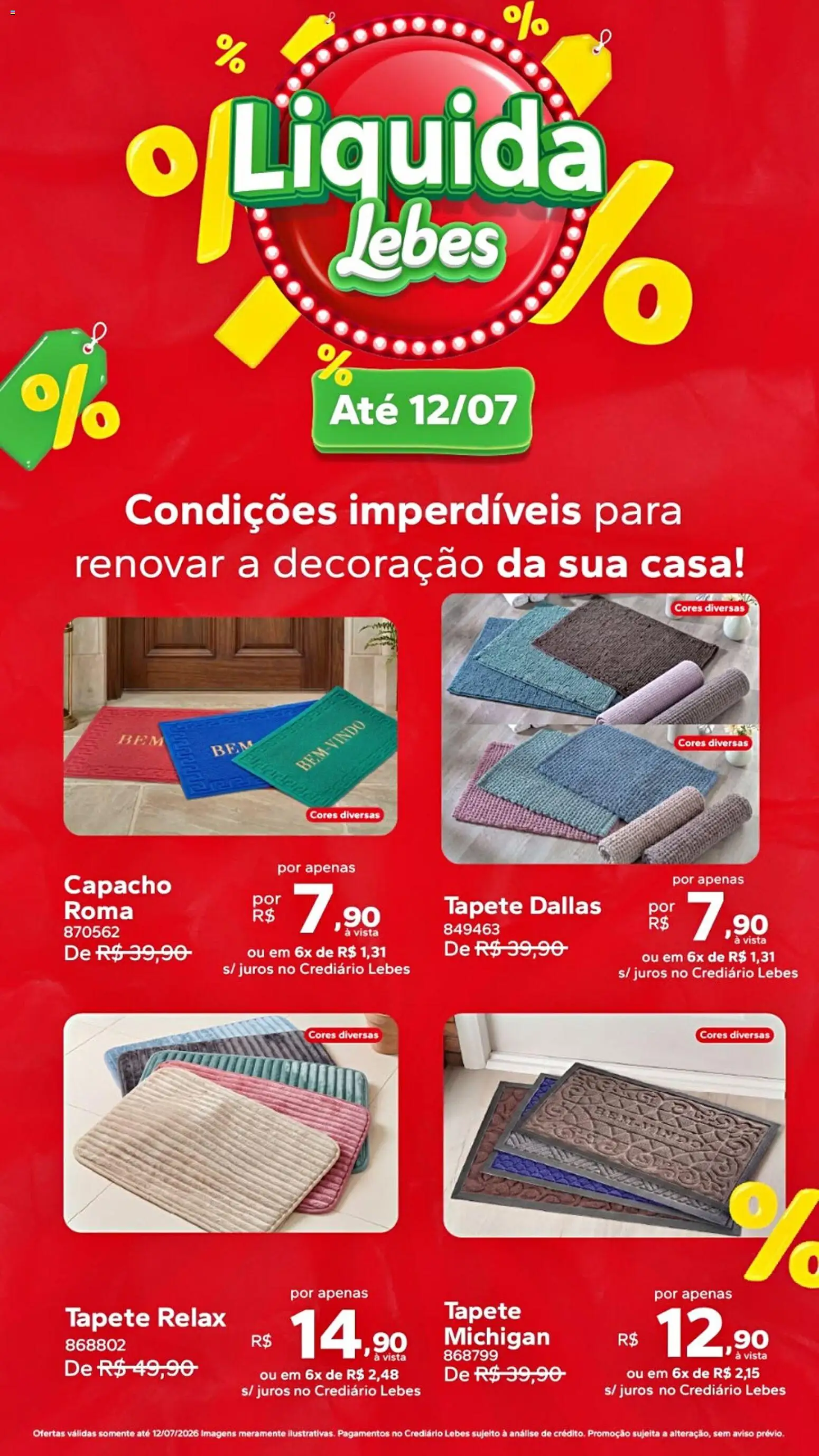 Lebes Folheto - válido de 09/07/2026 | Página: 3 | Produtos: Tapete, Capacho