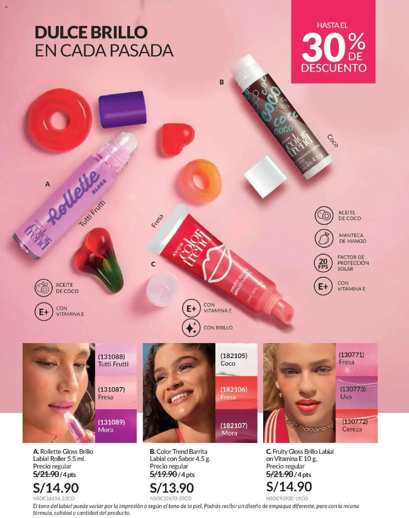 Catálogo Avon válido desde 06.05.2026 | Página: 72 | Productos: Aceite, Empaque, Peso