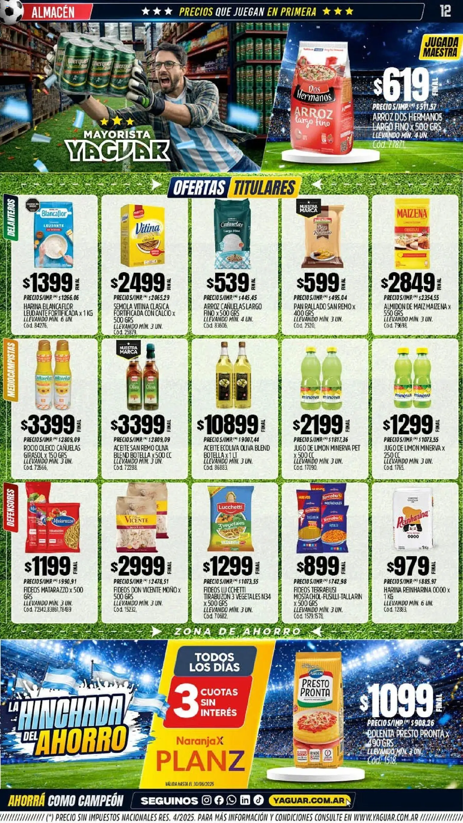 Yaguar - Oferta Semanal Misiones │ válido desde el 15.06.2026 | Página: 11 | Productos: Harina, Huevos, Pan, Jugo
