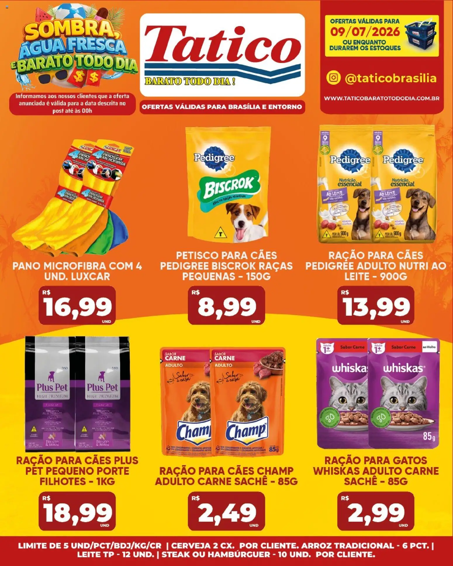 Tatico Folheto - válido de 09/07/2026 | Página: 21 | Produtos: Leite, Cerveja, Arroz, Carne