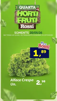 Rossi Supermercados - Ofertas da semana - Pré-Visualização do folheto da loja Rossi Supermercados, válido de 20.05.2026 | Página: 3 | Produtos: Alface
