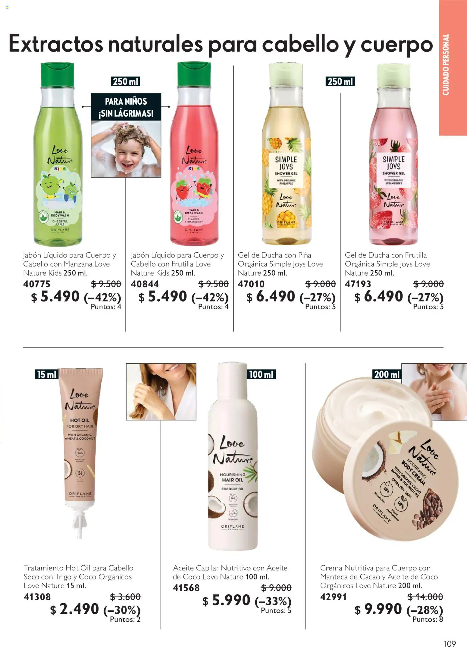 Oriflame Ofertas │ válido desde el 10.07.2026 | Página: 109 | Productos: Jabón, Gel de ducha, Frutilla, Piña