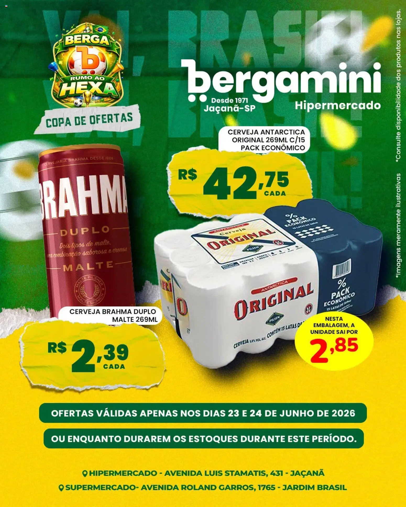 Supermercado Bergamini Folheto - válido de 23/06/2026 | Página: 8 | Produtos: Cerveja, Copa