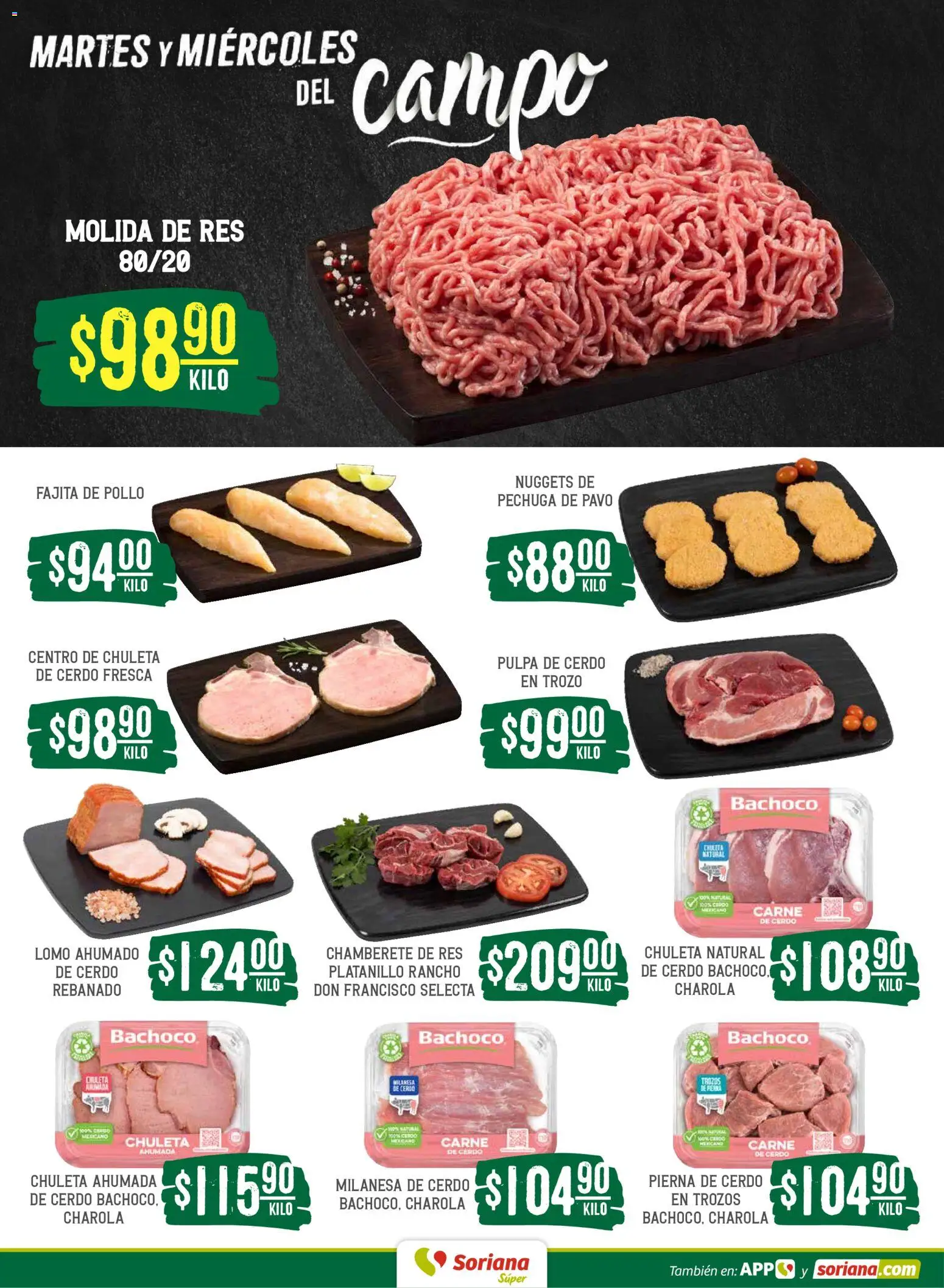 Nuevas ofertas de Soriana válidas en toda la República Mexicana desde el 12.05.2026. ¡Encuentra las mejores ofertas en Soriana Martes y Miércoles del Campo Súper: Ver, Tab, Chis, Camp, Yuc y Q. Roo! | Página: 4 | Productos: Pollo, Milanesa, Cerdo, Res