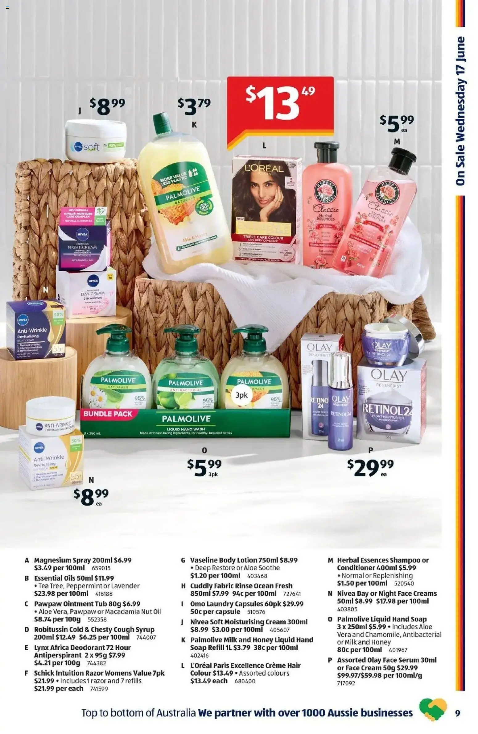 Aldi catalogue - valid from 17.06.2026 | Page: 9 | Products: Hand soap, Laundry, Herbal, Night cream