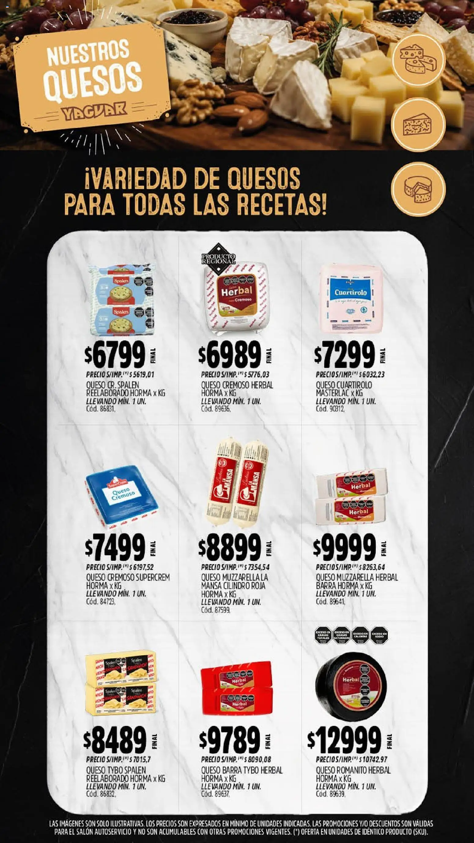 Yaguar catálogo │ válido desde el 07/09/2026 | Página: 9 | Productos: Muzzarella, Queso