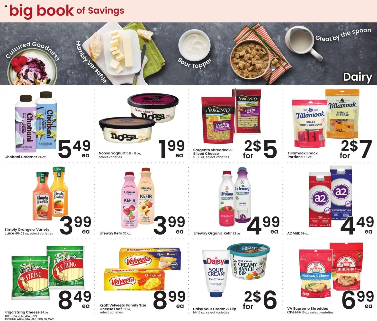 Albertsons Big Book of Savings - valid from 08/25/2026 | Page: 3 | Products: Milk, Coffee, Grapefruit, Peach