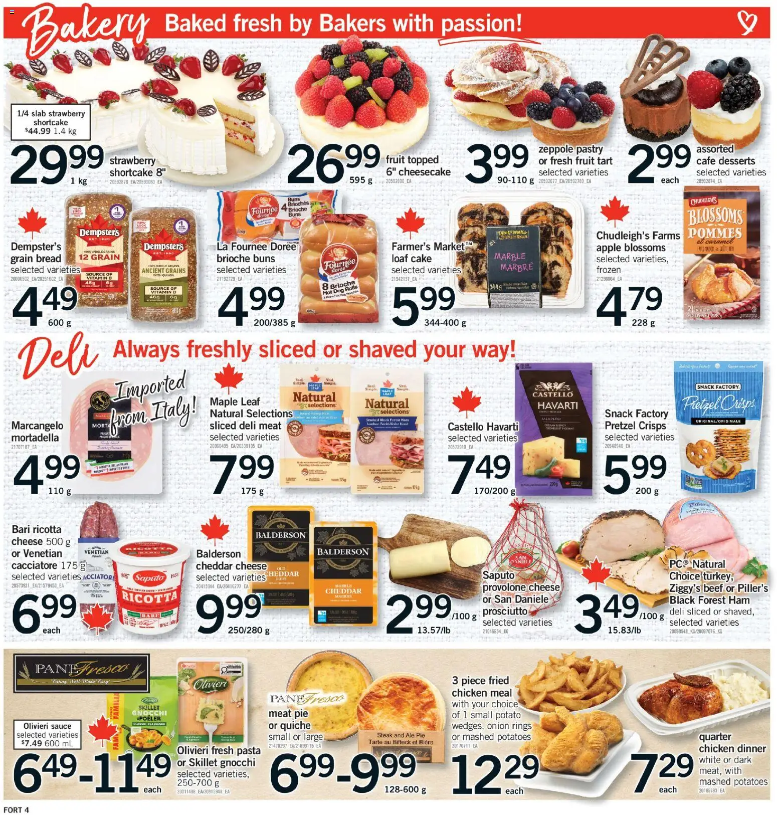 Fortinos flyer valid from Aug 27, 2026 | Page: 5 | Products: Bakery, Cake, Crisps, Prosciutto