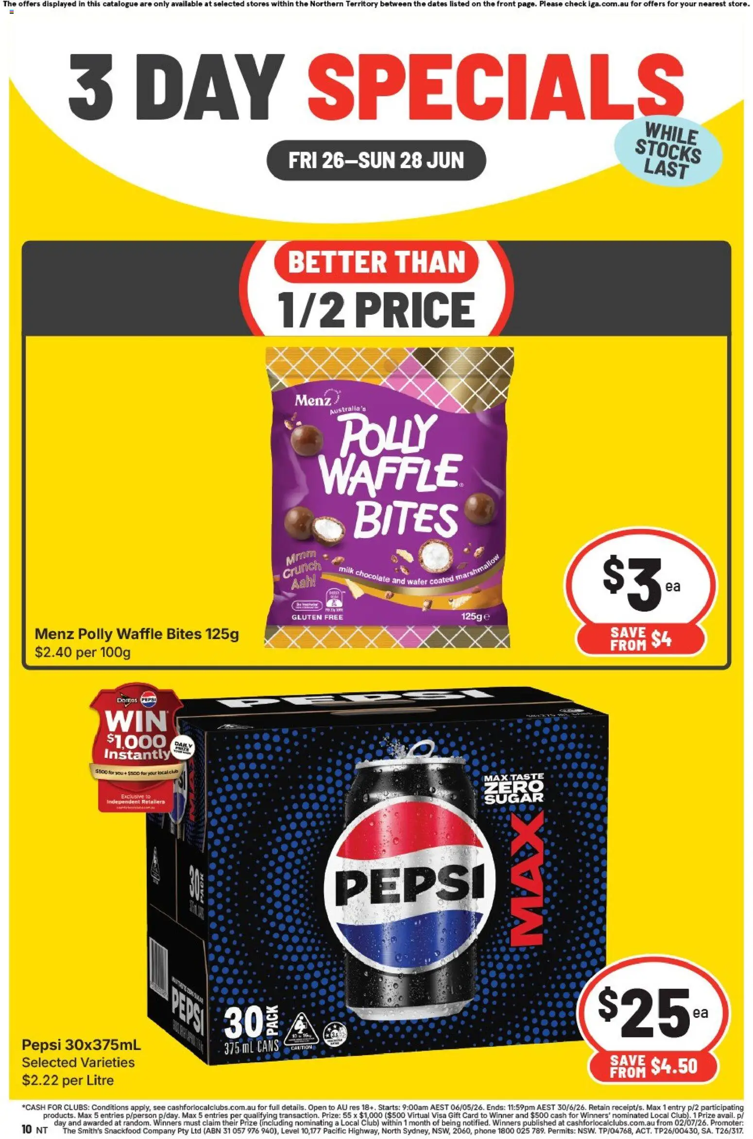 IGA catalogue - valid from 26/06/2026 | Page: 2 | Products: Chocolate, Pepsi, Sugar, Phone