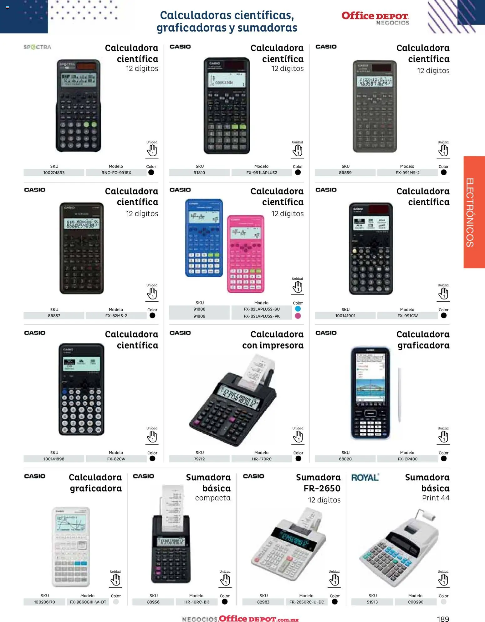Nuevas ofertas de Office Depot válidas en toda la República Mexicana desde el 12/01/2026. ¡Encuentra las mejores ofertas en Office Depot catálogo 2026! | Página: 191 | Productos: Impresora, Calculadora