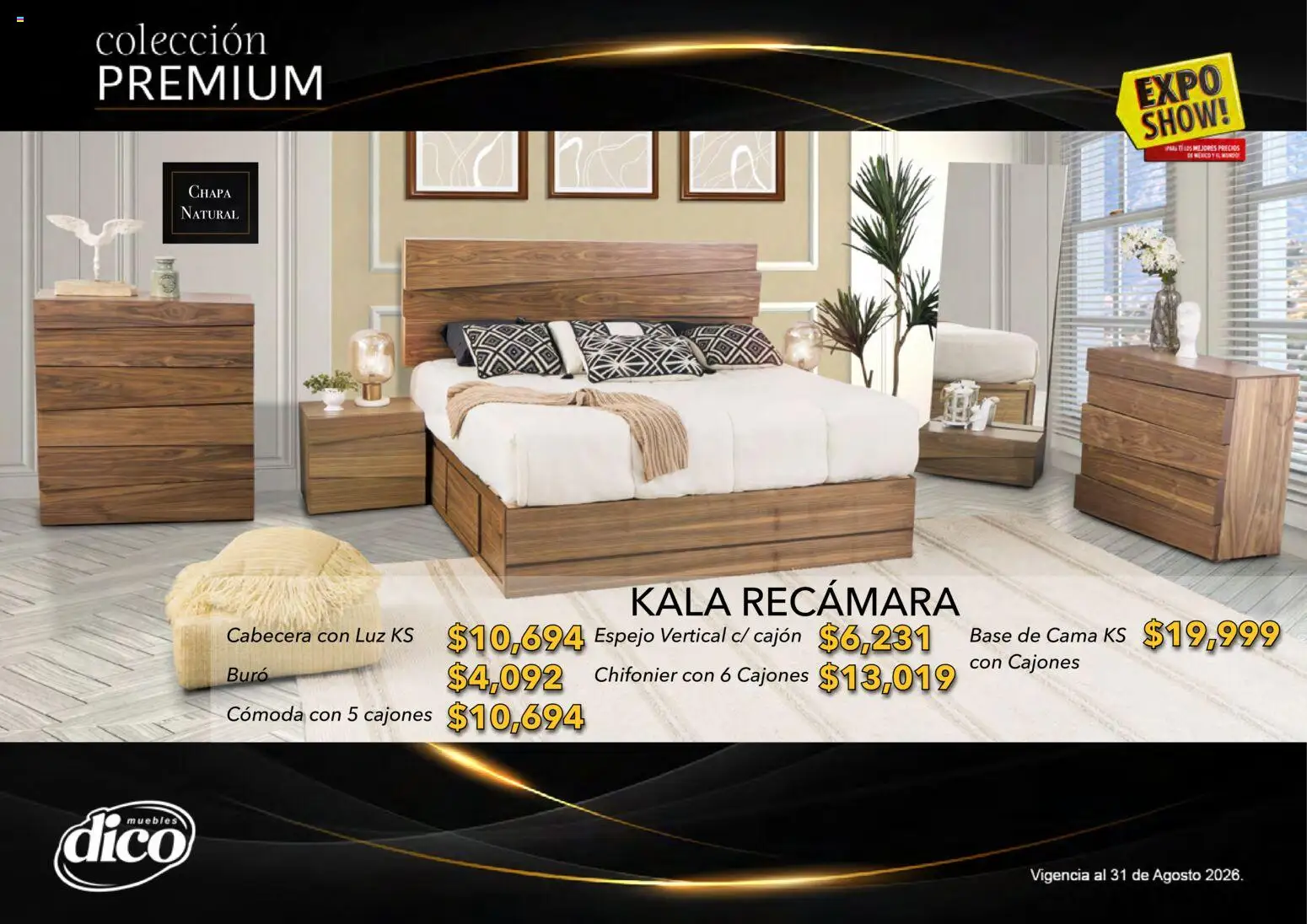 Nuevas ofertas de Muebles Dico válidas en toda la República Mexicana desde el 01/08/2026. ¡Encuentra las mejores ofertas en Muebles Dico catálogo Colección Premium! | Página: 66 | Productos: Cabecera, Chapa, Cama, Buró
