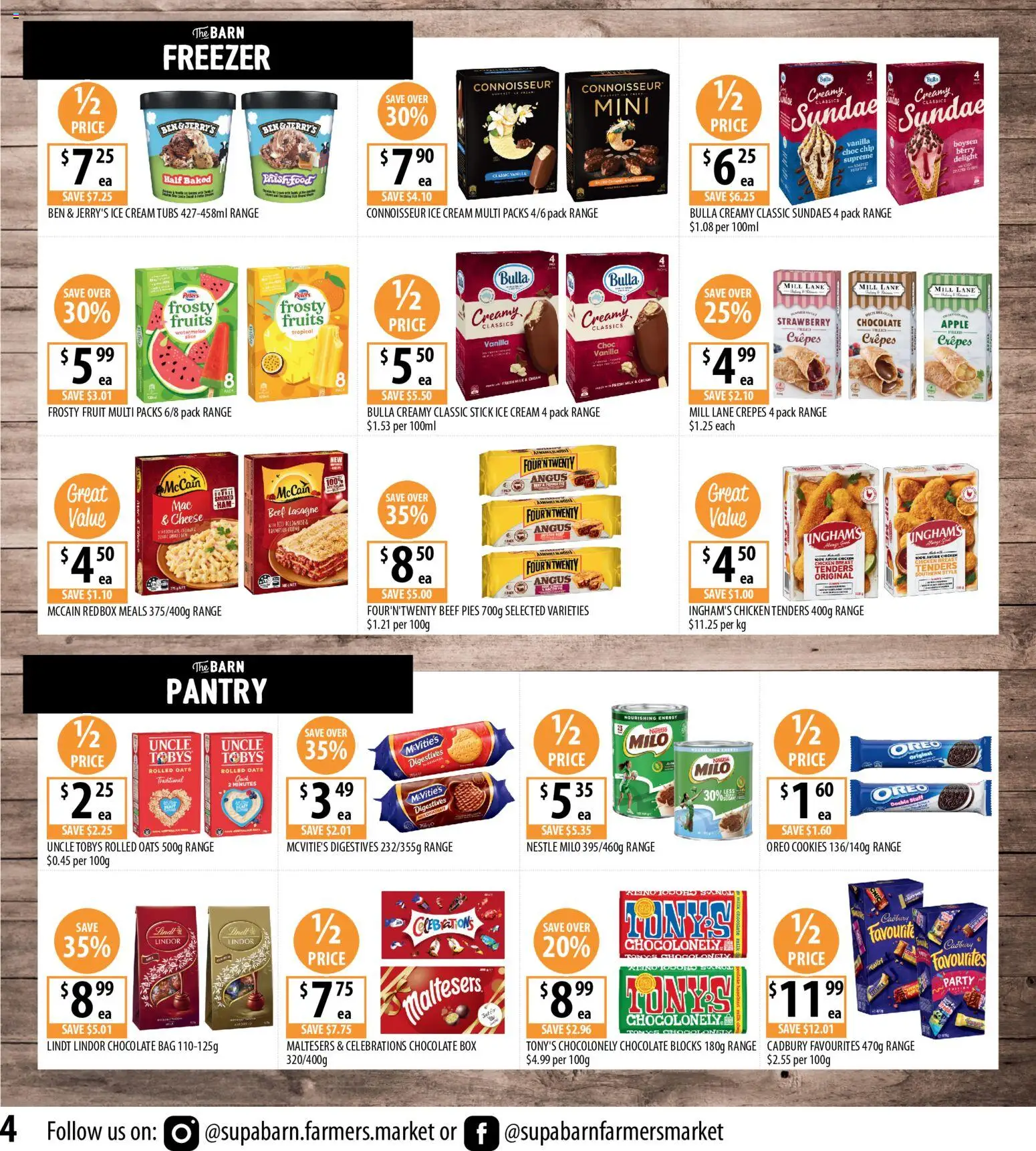 Supabarn catalogue - valid from 12/08/2026 | Page: 4 | Products: Chicken breast, Beef, Fruit, Lindt