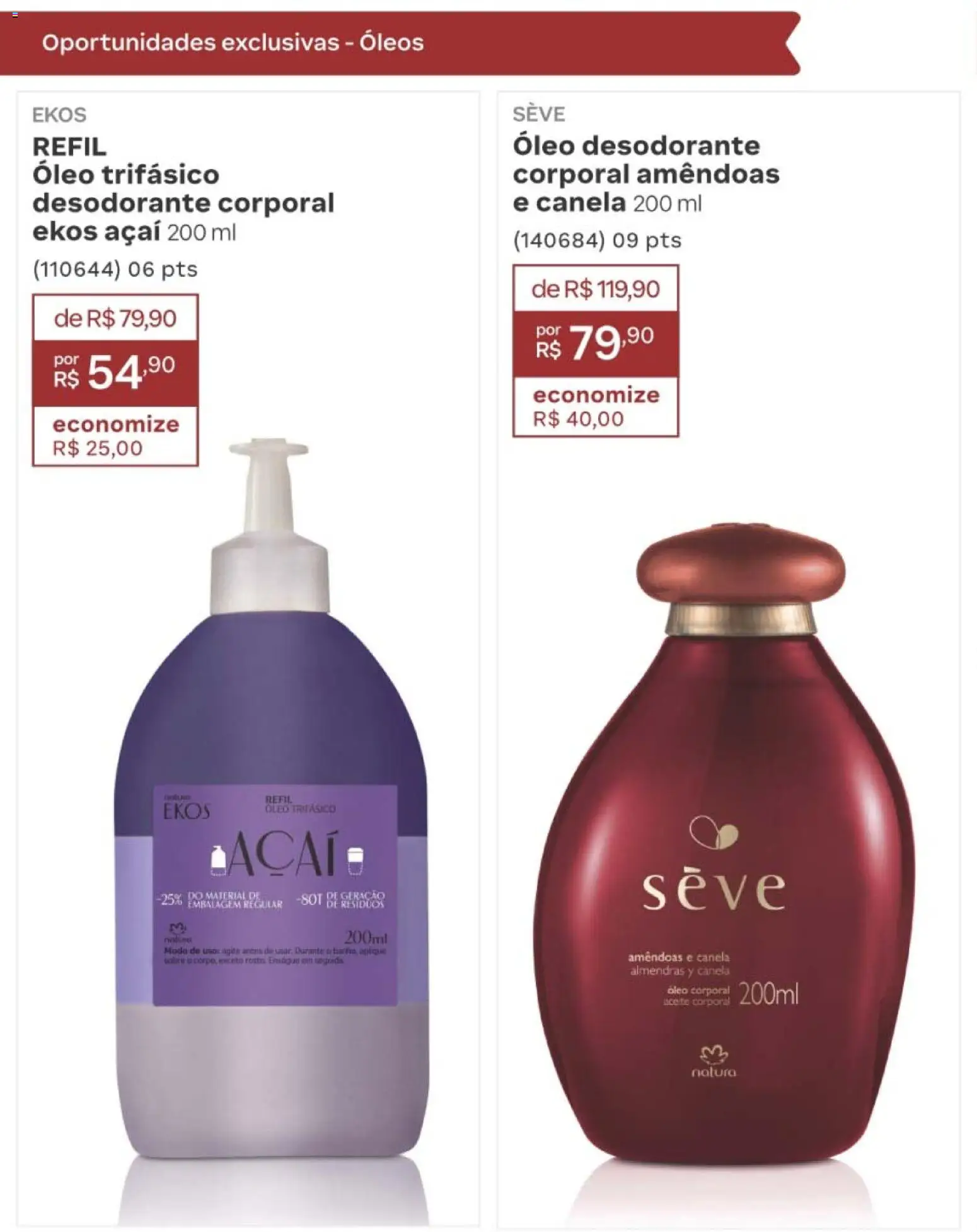 Natura Folheto - válido de 10/08/2026 | Página: 250 | Produtos: Óleo, Amêndoas, Açaí, Óleo corporal