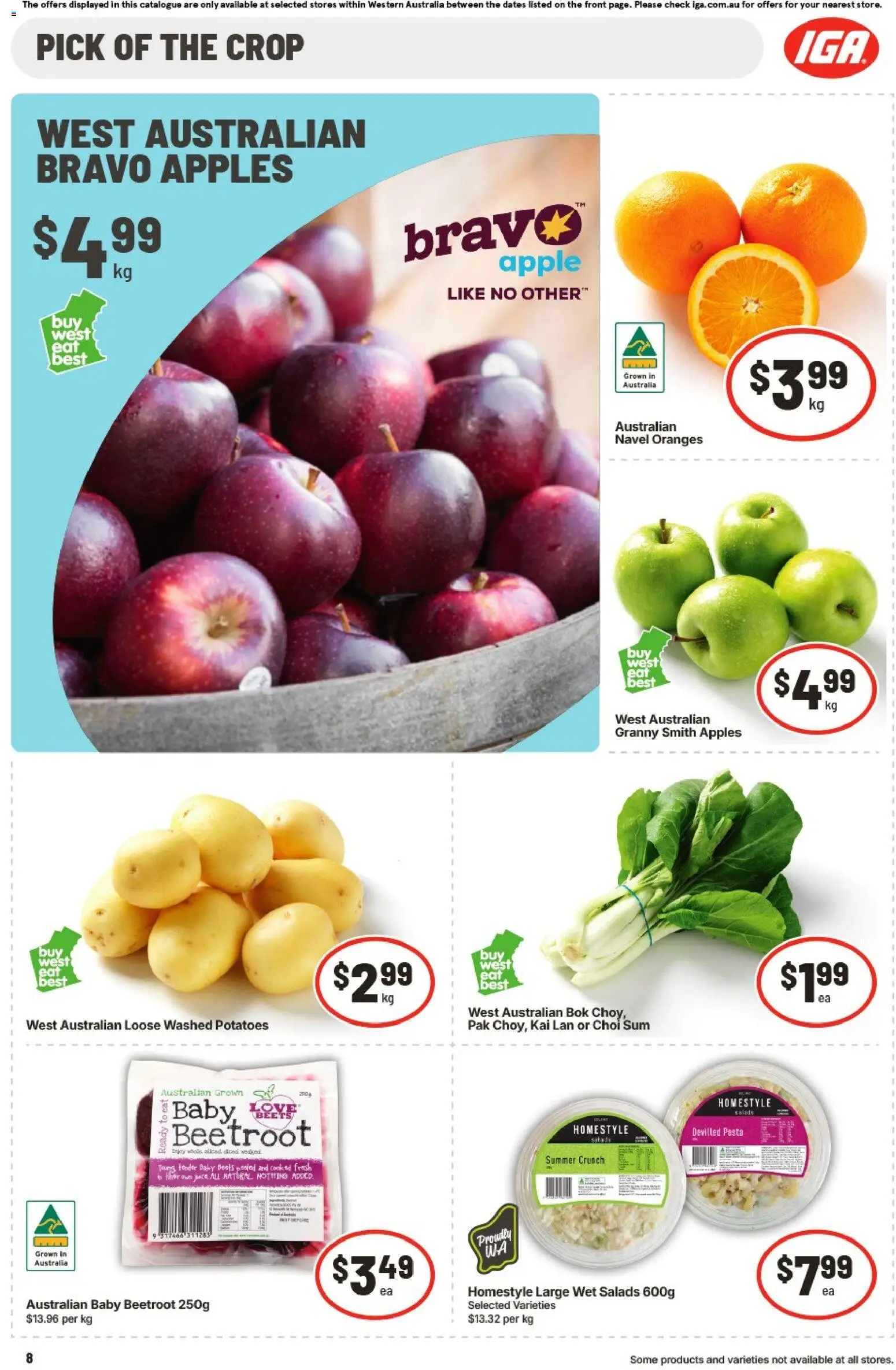 IGA catalogue - valid from 26/08/2026 | Page: 8 | Products: Apples, Oranges, Potatoes, Beetroot