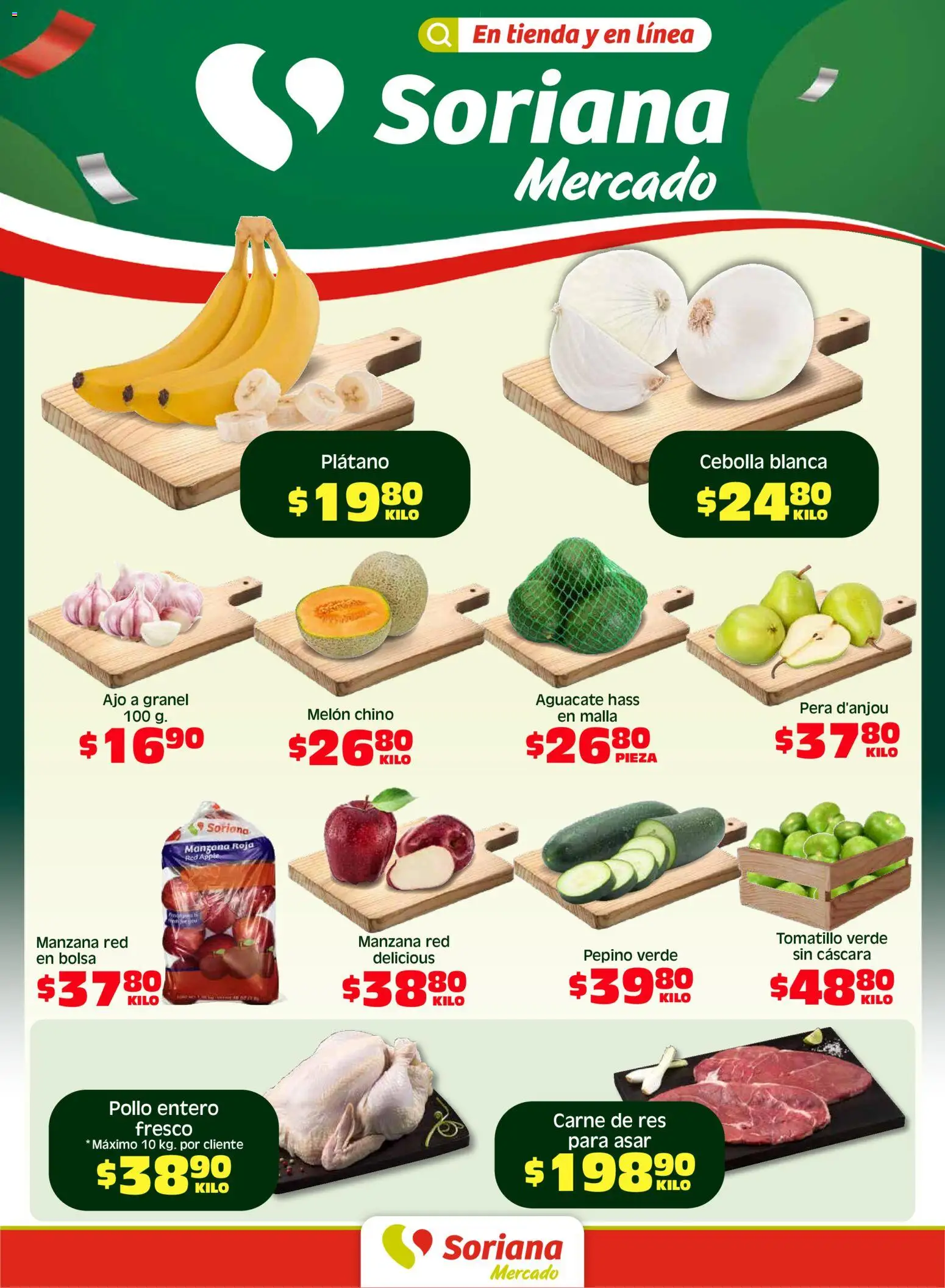 Nuevas ofertas de Soriana válidas en toda la República Mexicana desde el 01.05.2026. ¡Encuentra las mejores ofertas en Soriana Fin de Semana Mercado: BCS, Son y Sin! | Página: 1 | Productos: Ajo, Manzana, Aguacate, Malla