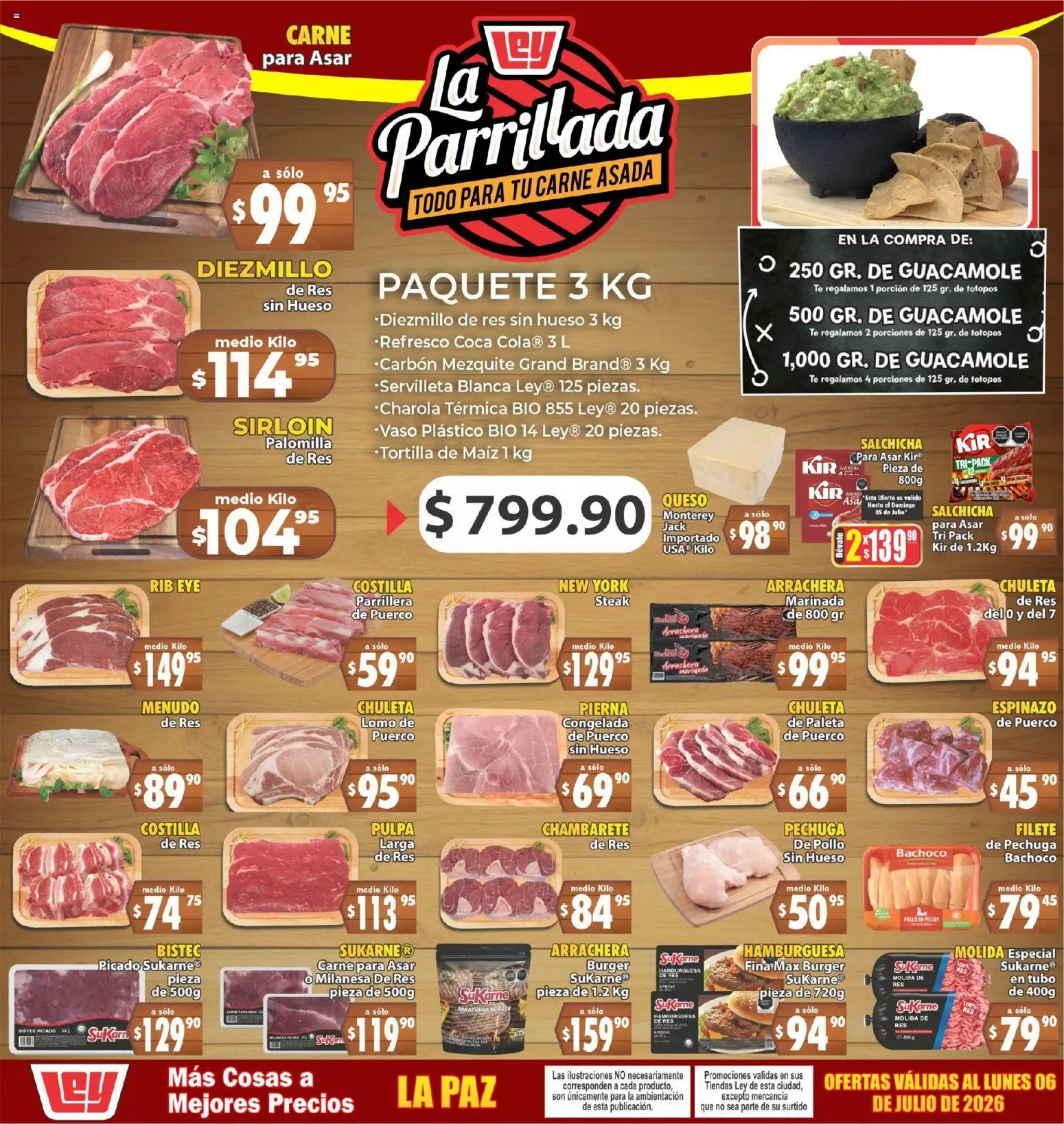 Nuevas ofertas de Casa Ley válidas en toda la República Mexicana desde el 03/07/2026. ¡Encuentra las mejores ofertas en Casa Ley folleto La parrillada! | Página: 1 | Productos: Maíz, Refresco, Salchicha, Té