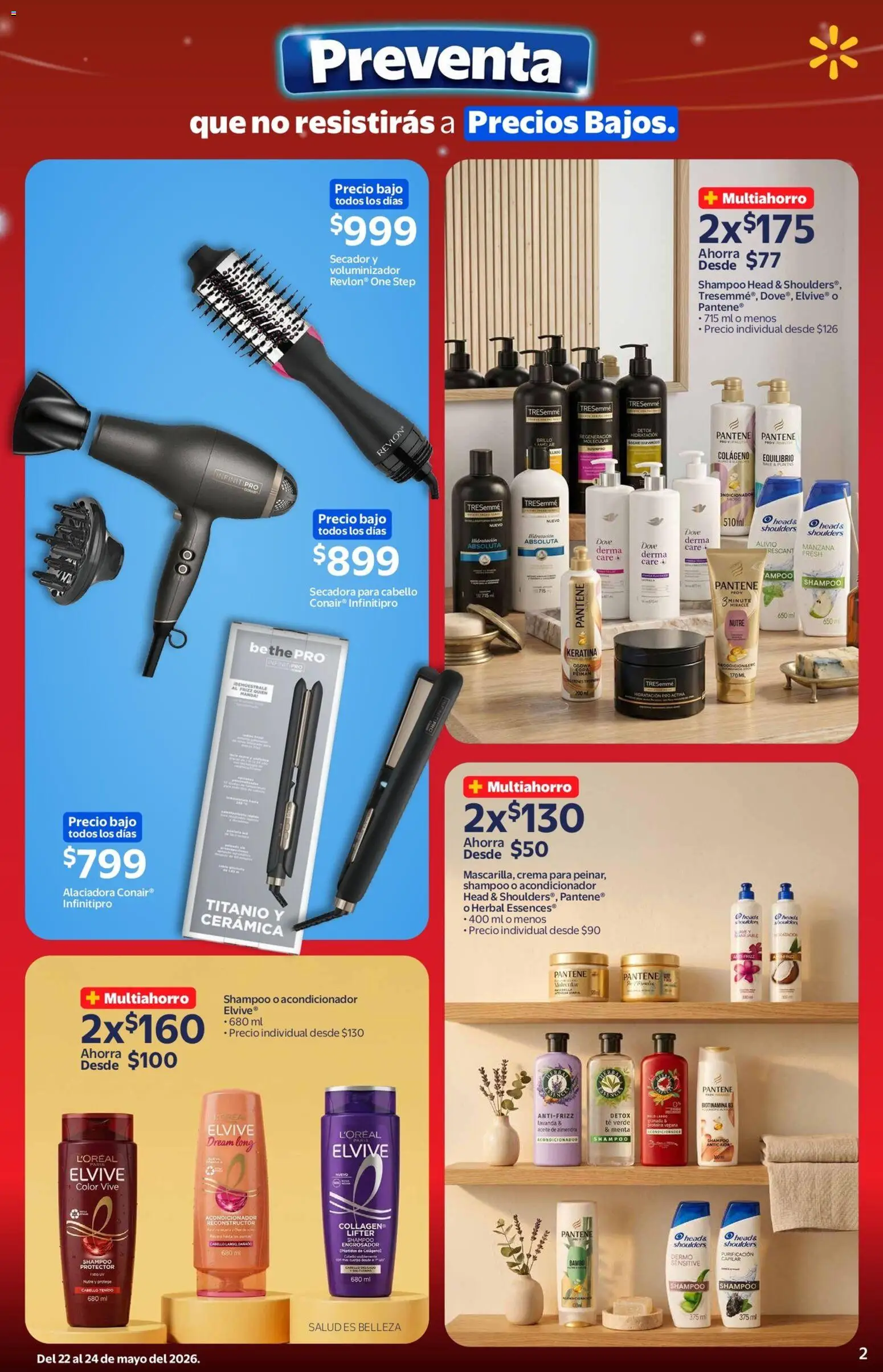 Nuevas ofertas de Walmart Express válidas en toda la República Mexicana desde el 22.05.2026. ¡Encuentra las mejores ofertas en Walmart Express folleto Preventa! | Página: 2 | Productos: Crema, Manzana, Té, Acondicionador