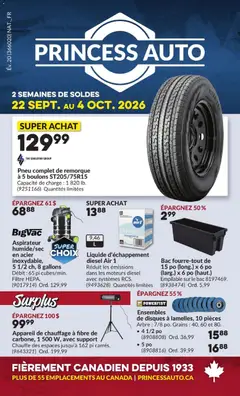 Preview of Princess Auto circulaire - 2 Semaines de Soldes ! from shop Princess Auto valid from Sep 22, 2026