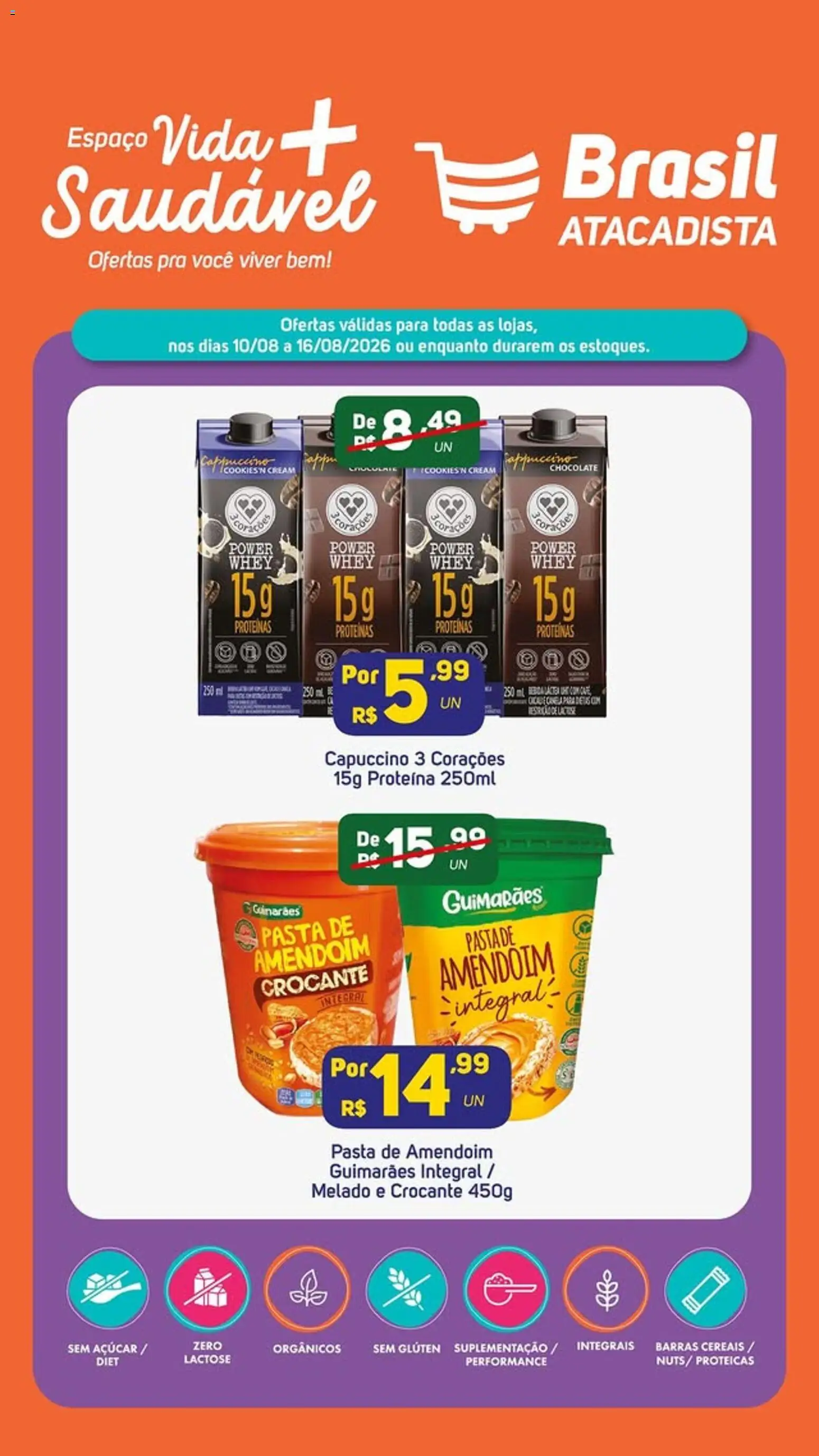 Brasil Atacadista Folheto - válido de 10/08/2026 | Página: 3 | Produtos: Cappuccino, Chocolate, Pasta, Cereais