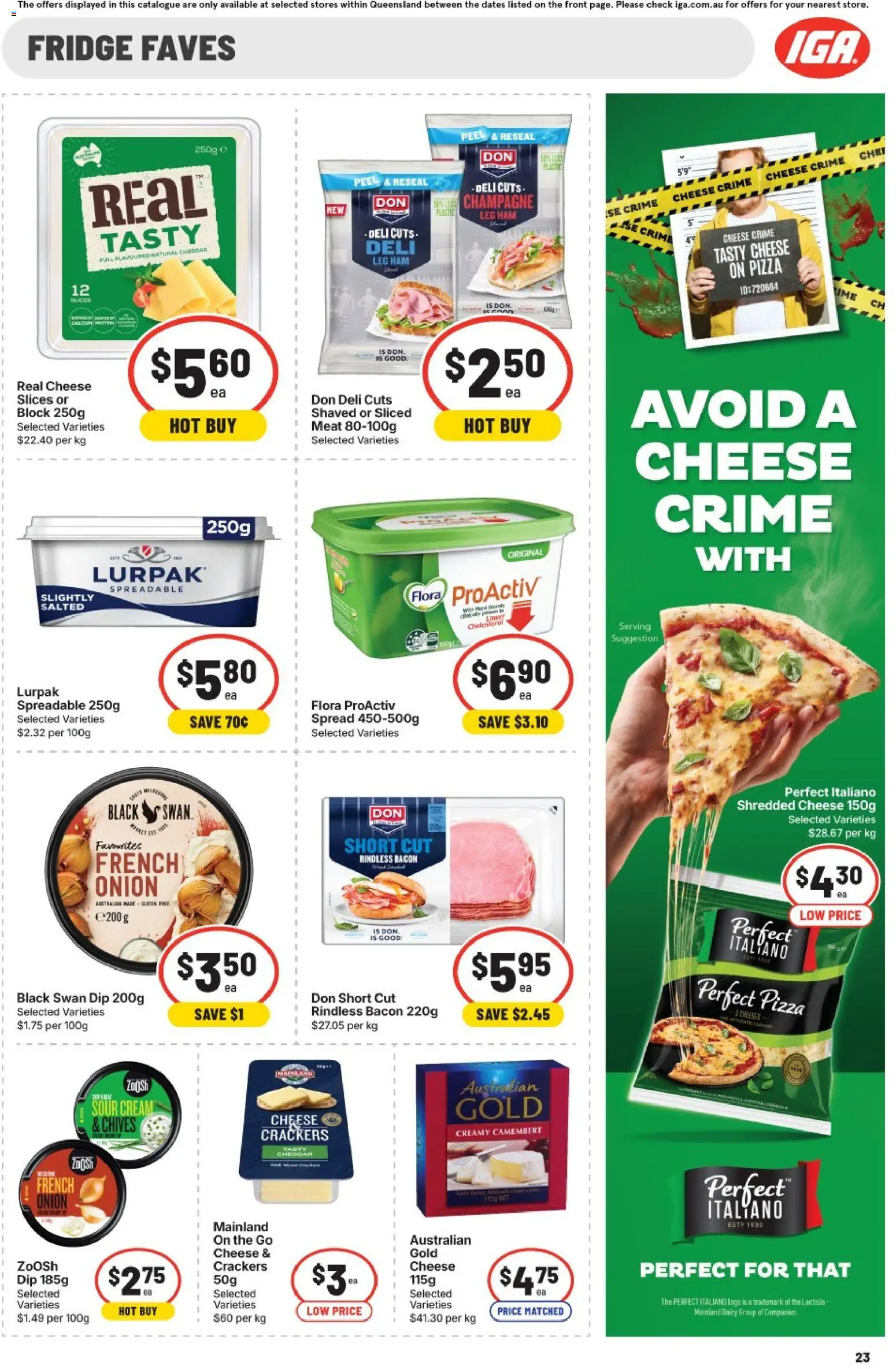IGA catalogue - valid from 01/07/2026 | Page: 23 | Products: Bacon, Crackers, Dairy, Pizza