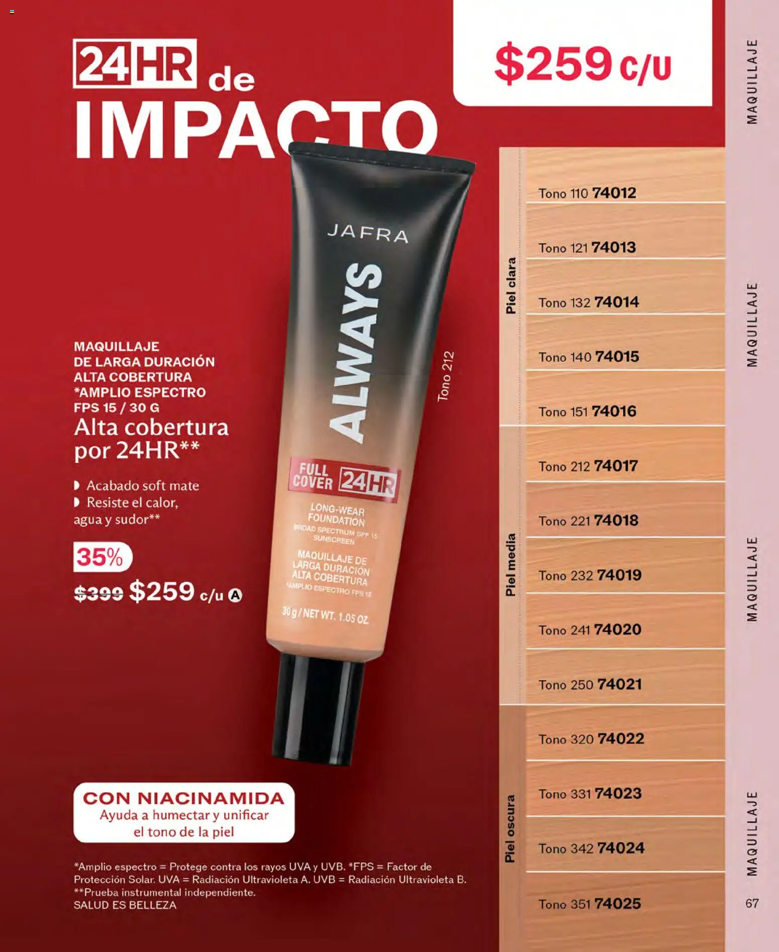 Nuevas ofertas de JAFRA válidas en toda la República Mexicana desde el 01/10/2026. ¡Encuentra las mejores ofertas en JAFRA catálogo! | Página: 67