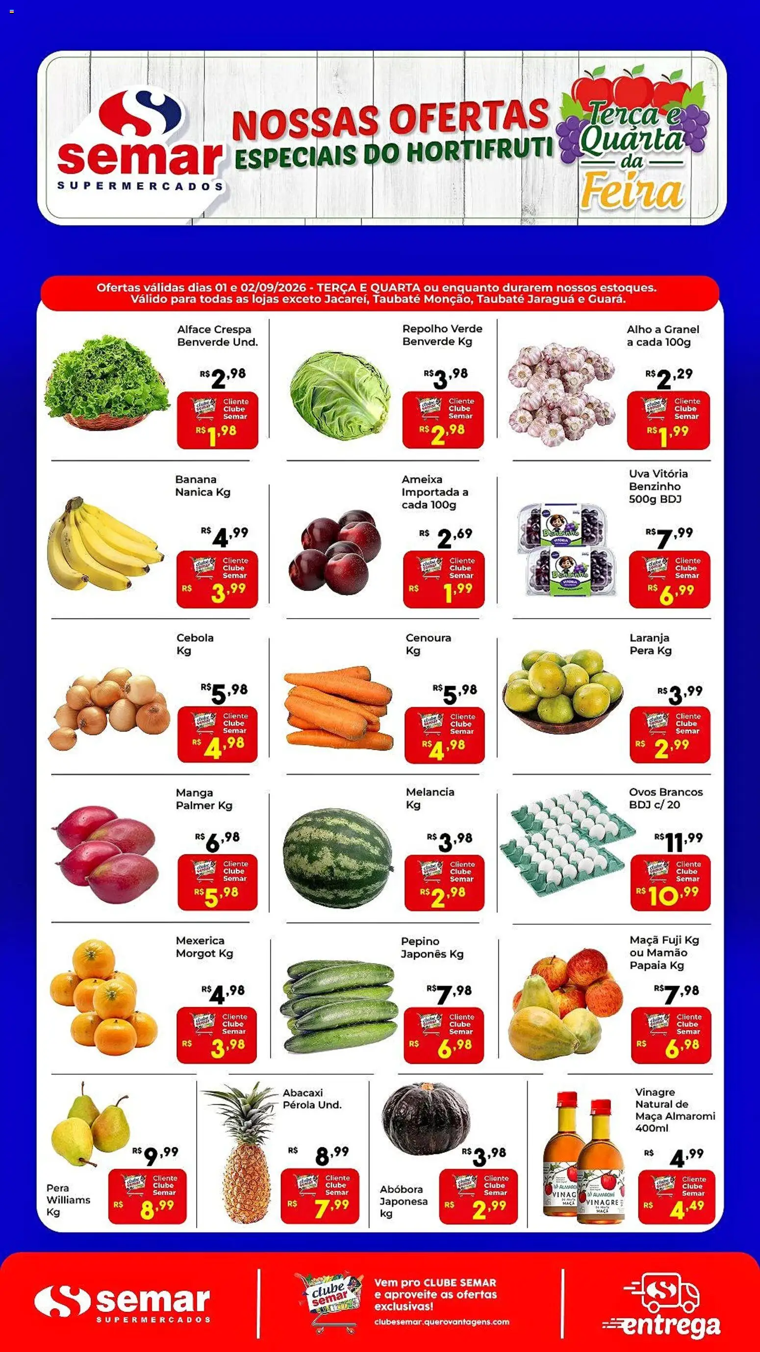 Semar Supermercado Folheto - válido de 01/09/2026 | Página: 1 | Produtos: Ovos, Manga, Cenoura, Ameixa
