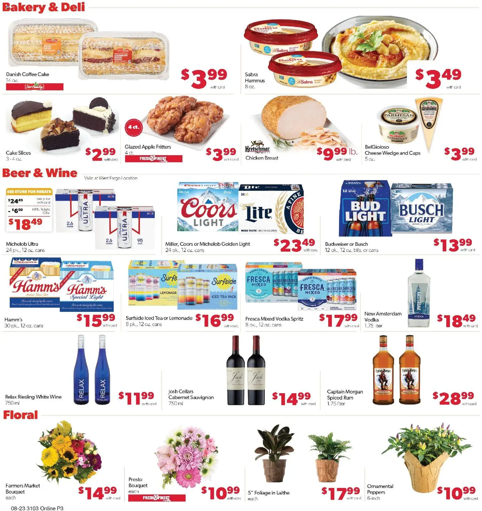 Family Fare Weekly Ad - ND - valid from 08/23/2026 | Page: 10 | Products: Bakery, Cheese, Captain Morgan, Rum
