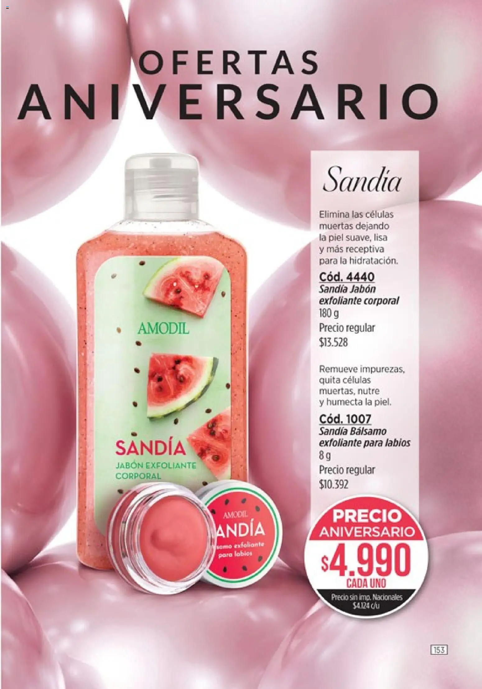 Amodil - Campaña 10 │ válido desde el 01.06.2026 | Página: 153 | Productos: Sandía, Exfoliante corporal, Jabón, Bálsamo