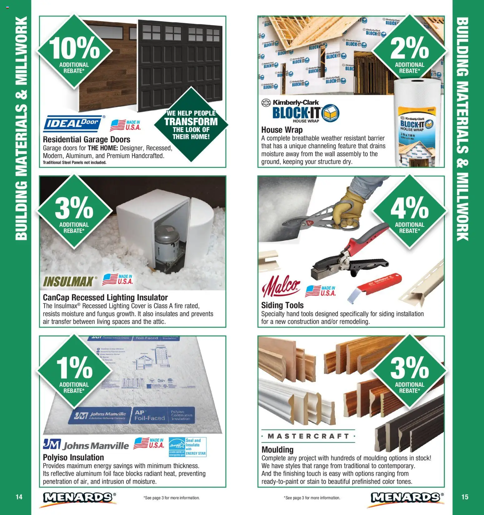 Menards Contractor Catalog - valid from 01/01/2026 | Page: 8 | Products: Foil, Lighting, Aluminum foil, Hand tools