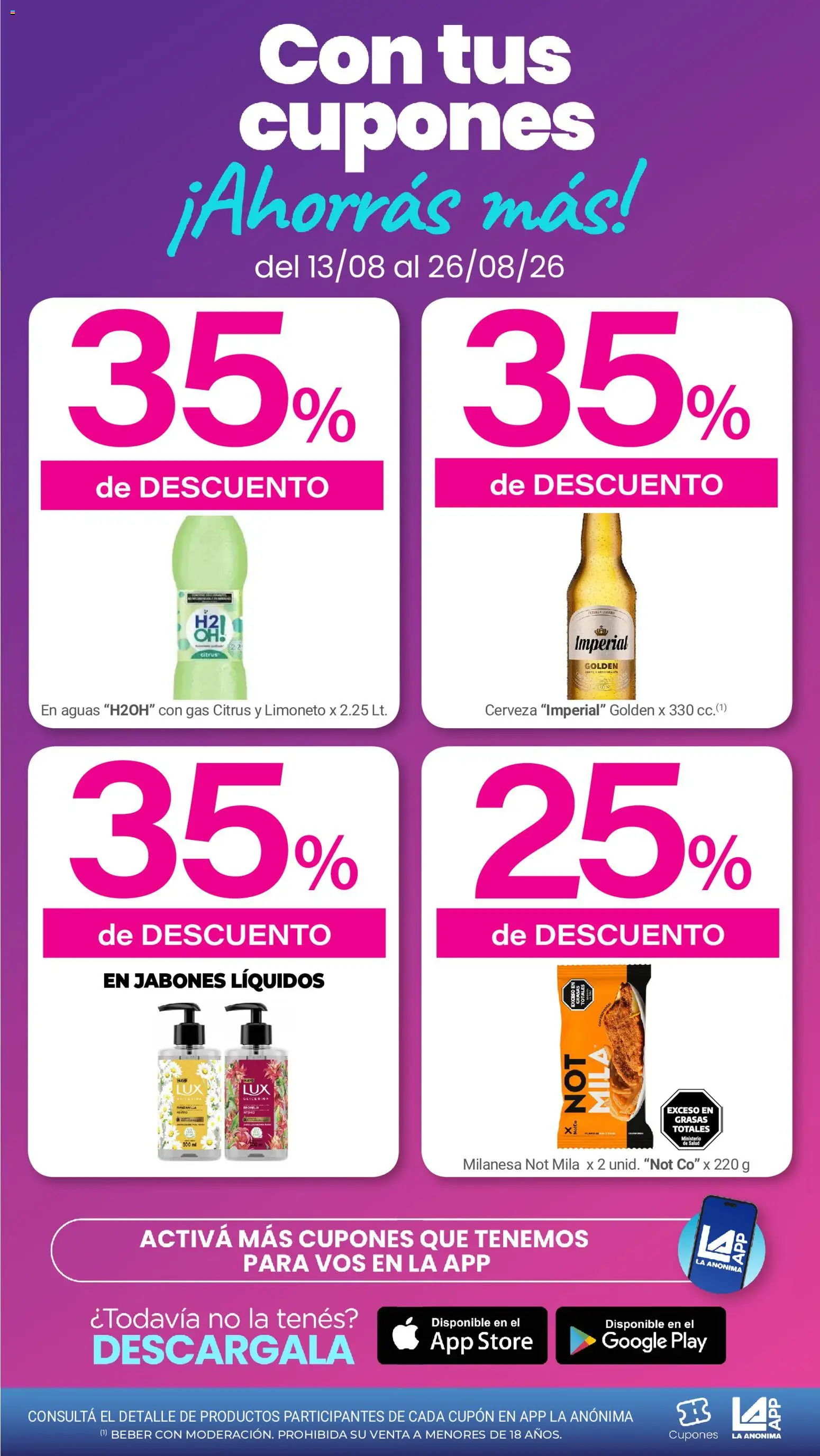 La Anonima catálogo │ válido desde el 13/08/2026 | Página: 5 | Productos: Milanesa, Cerveza
