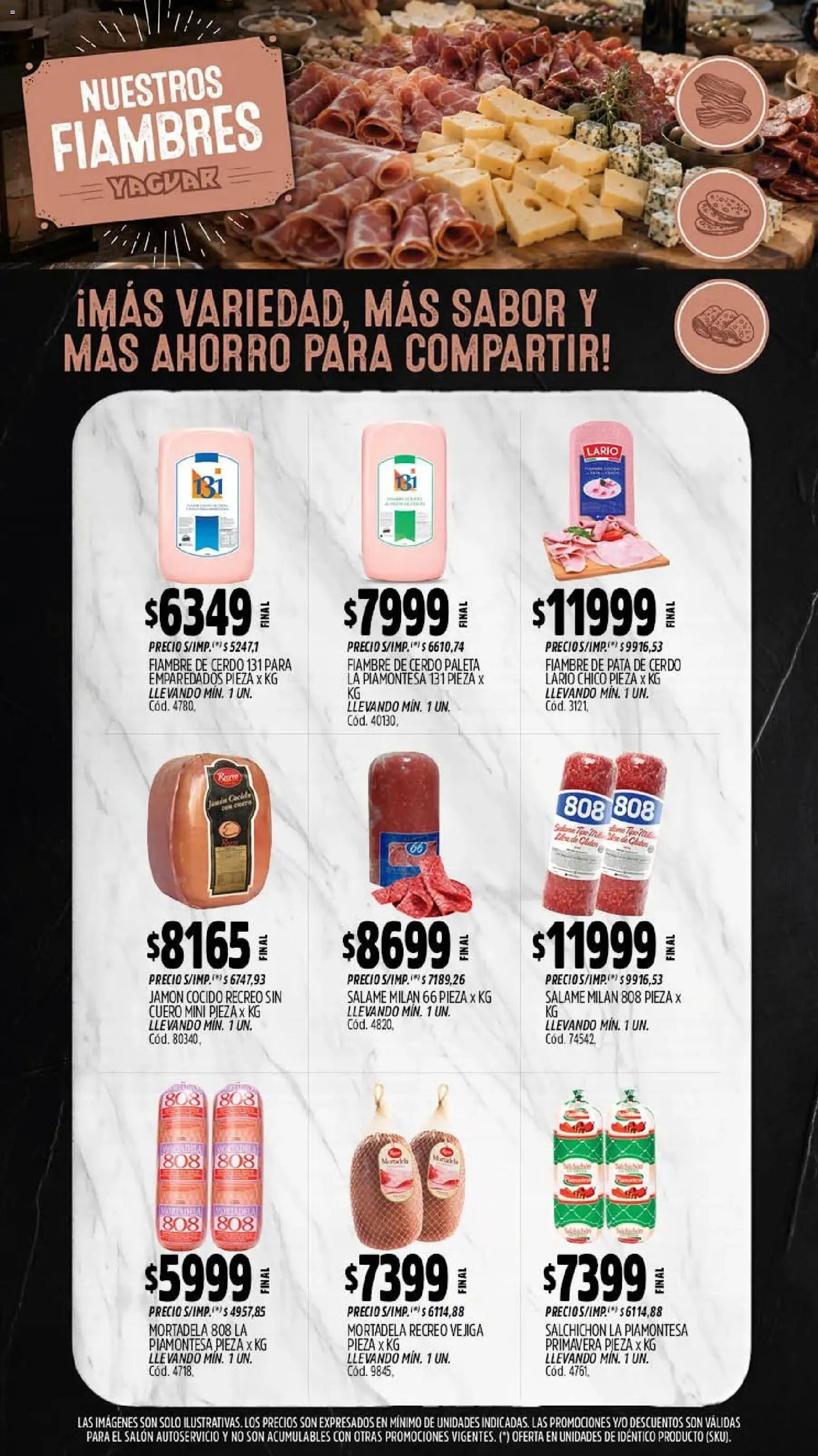 Yaguar - Oferta Semanal Salta │ válido desde el 21/09/2026 | Página: 9 | Productos: Jamón cocido, Jamón, Salame, Cerdo