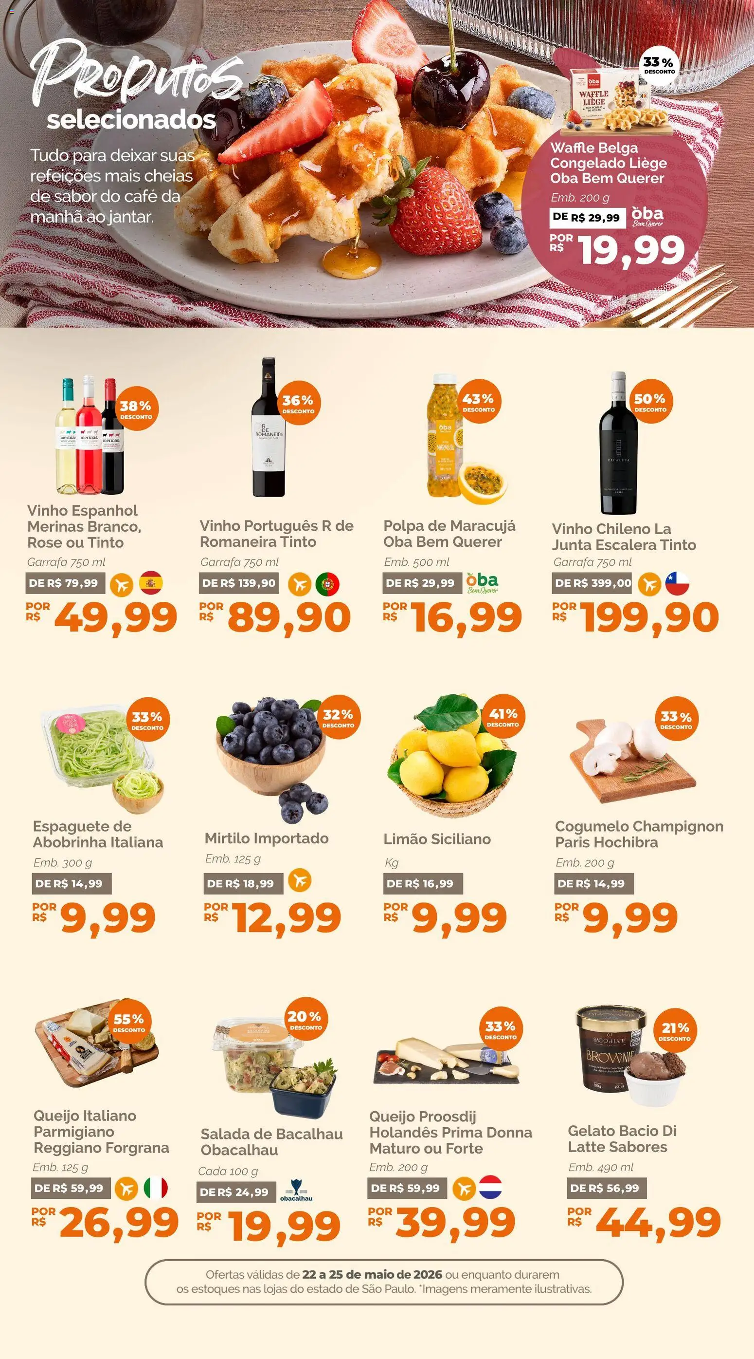Oba Hortifruti Folheto - válido de 22.05.2026 | Página: 4 | Produtos: Espaguete, Maiô, Café, Champignon