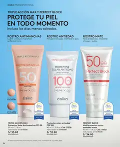 Vista previa de folleto Ésika catálogo - Campaña 14 de la Ésika válido desde 22/08/2026 | Página: 84 | Productos: Protector solar, Agua, Maquillaje