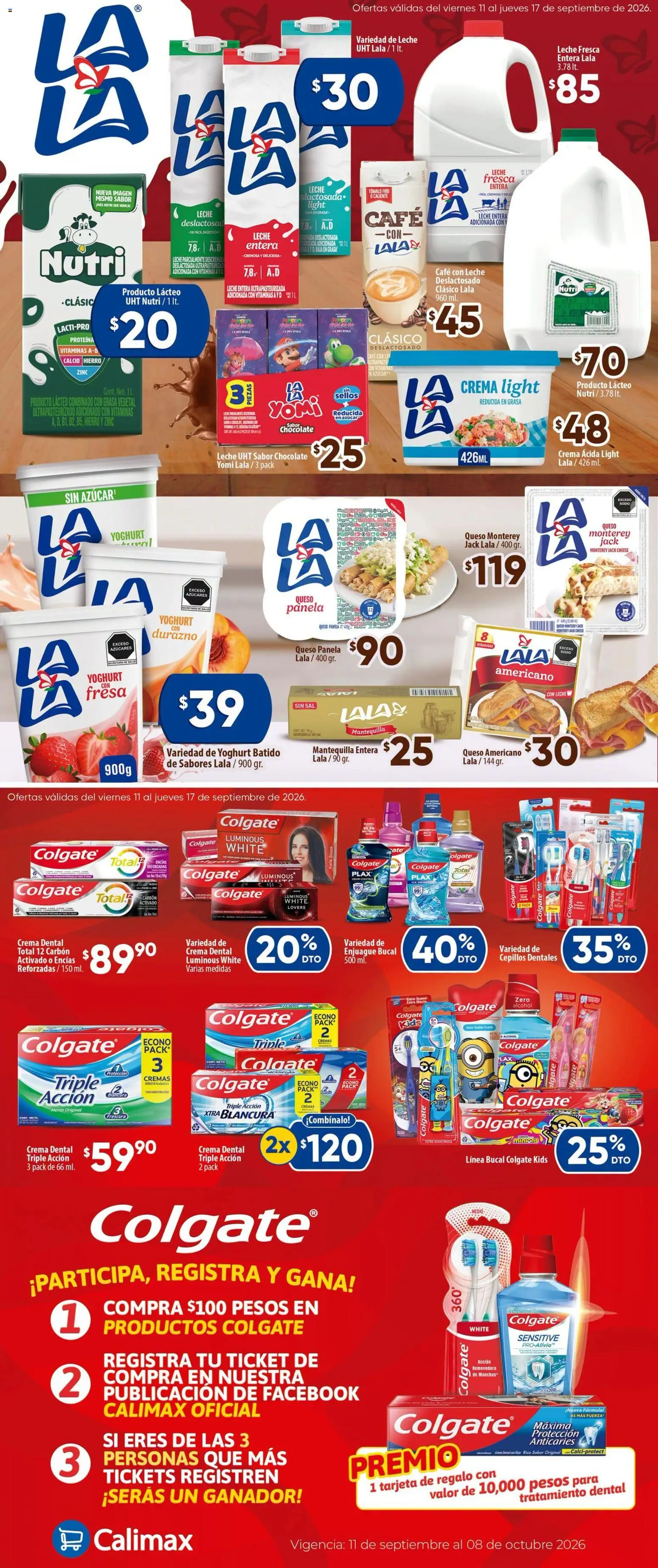 Nuevas ofertas de Calimax válidas en toda la República Mexicana desde el 11/09/2026. ¡Encuentra las mejores ofertas en Calimax folleto Ensenada! | Página: 5 | Productos: Enjuague bucal, Crema, Leche, Café
