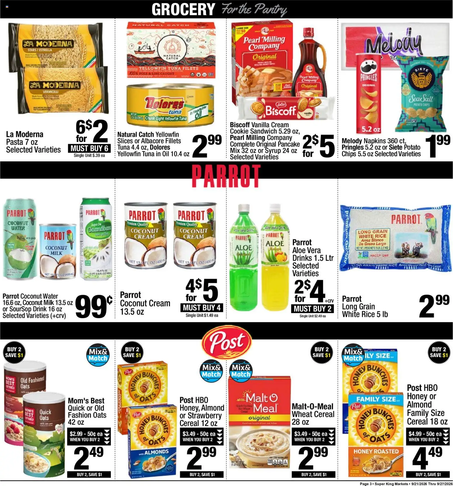 Super King Weekly Ad - valid from 09/21/2026 | Page: 3 | Products: Potato chips, Salt, Coconut, Coconut milk