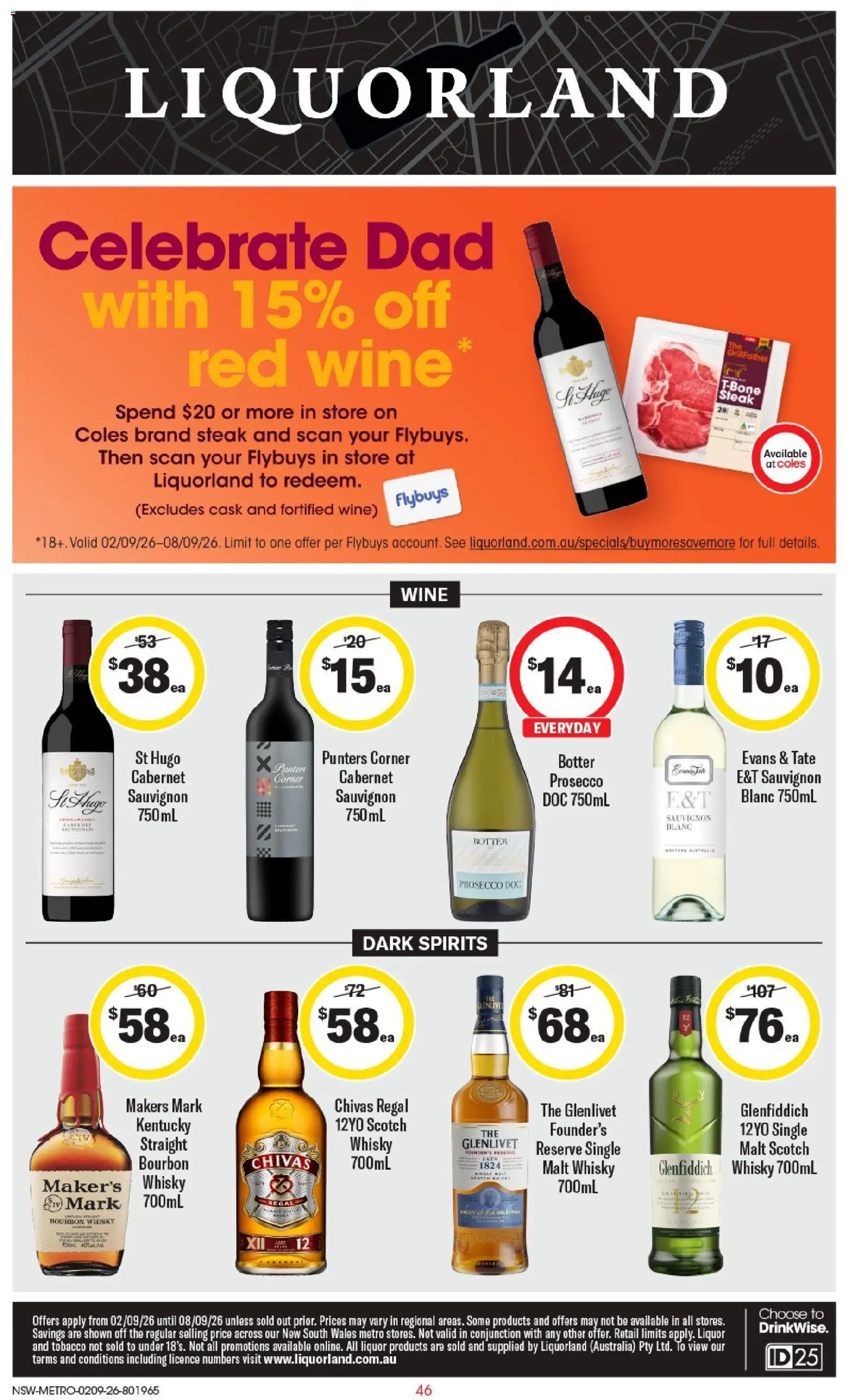 Coles catalogue - valid from 02/09/2026 | Page: 47 | Products: Wine, Bourbon, Steak, Scotch